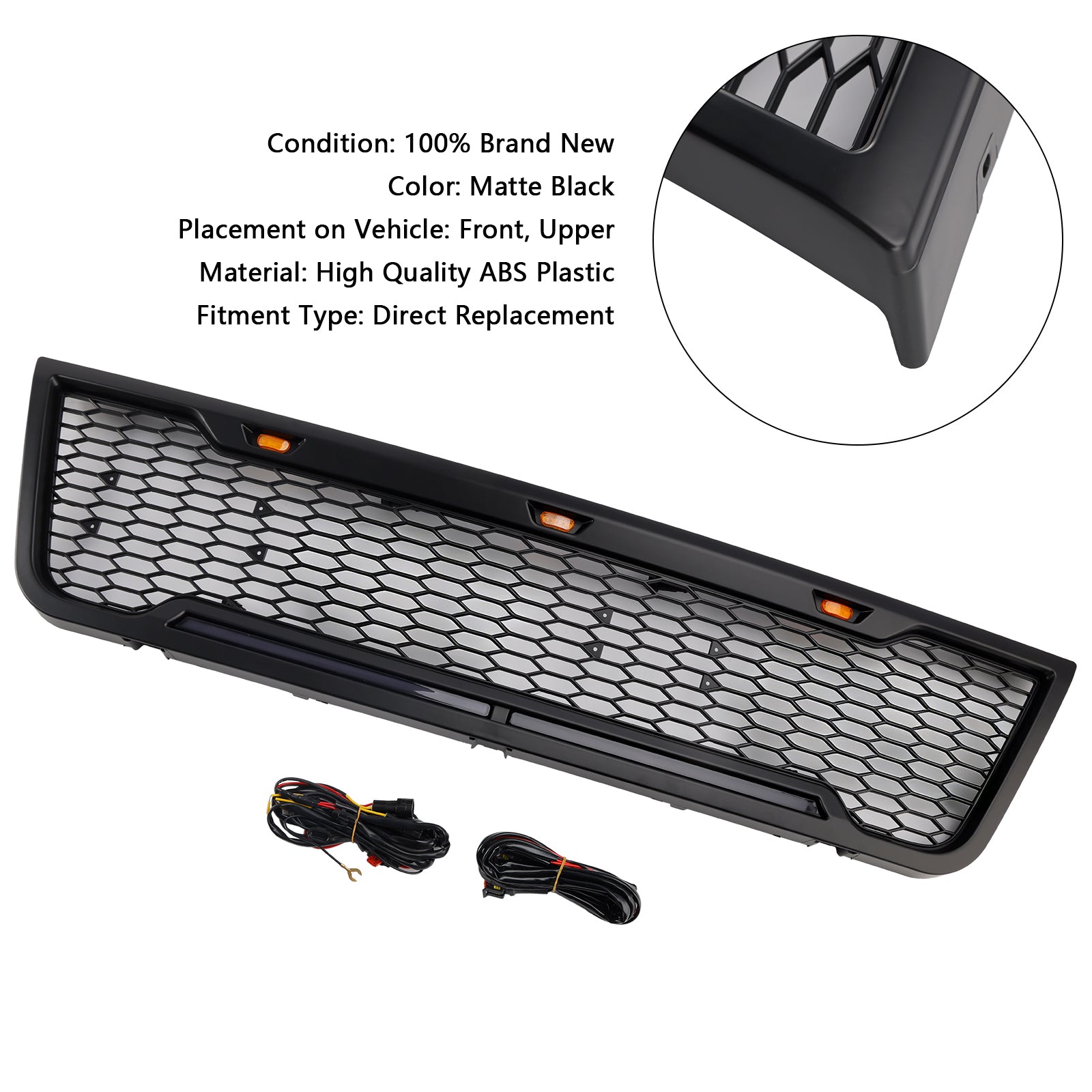 2003-2007 Ford E150 E250 E350 met led-zwart voorbumpergrillrooster