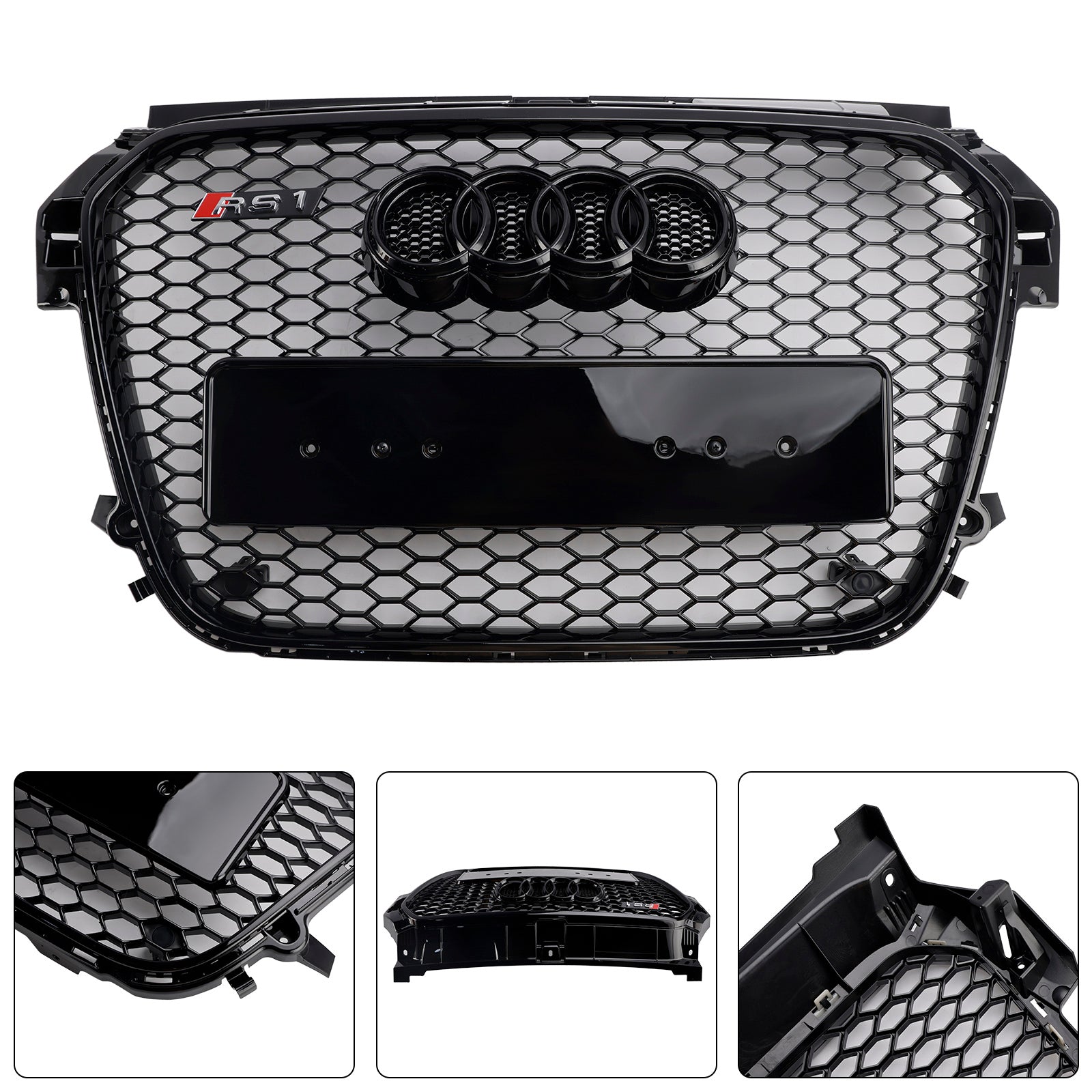 2010-2014 Audi A1 S1 pred fatiflifetom Gloss Black Front Honeycomb Bumper Grill Grill