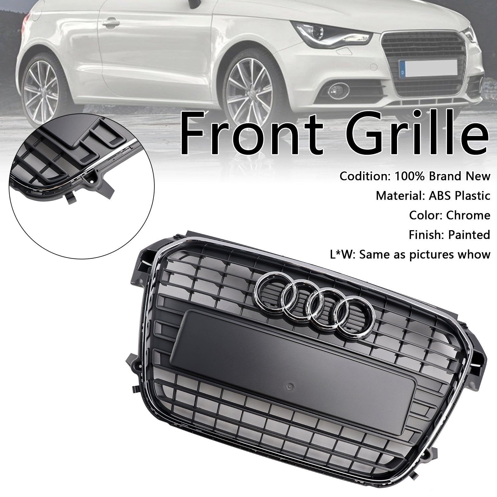 2010-2014 Audi A1 S-Line MK1 Chrome Front Bumper Grill Grill
