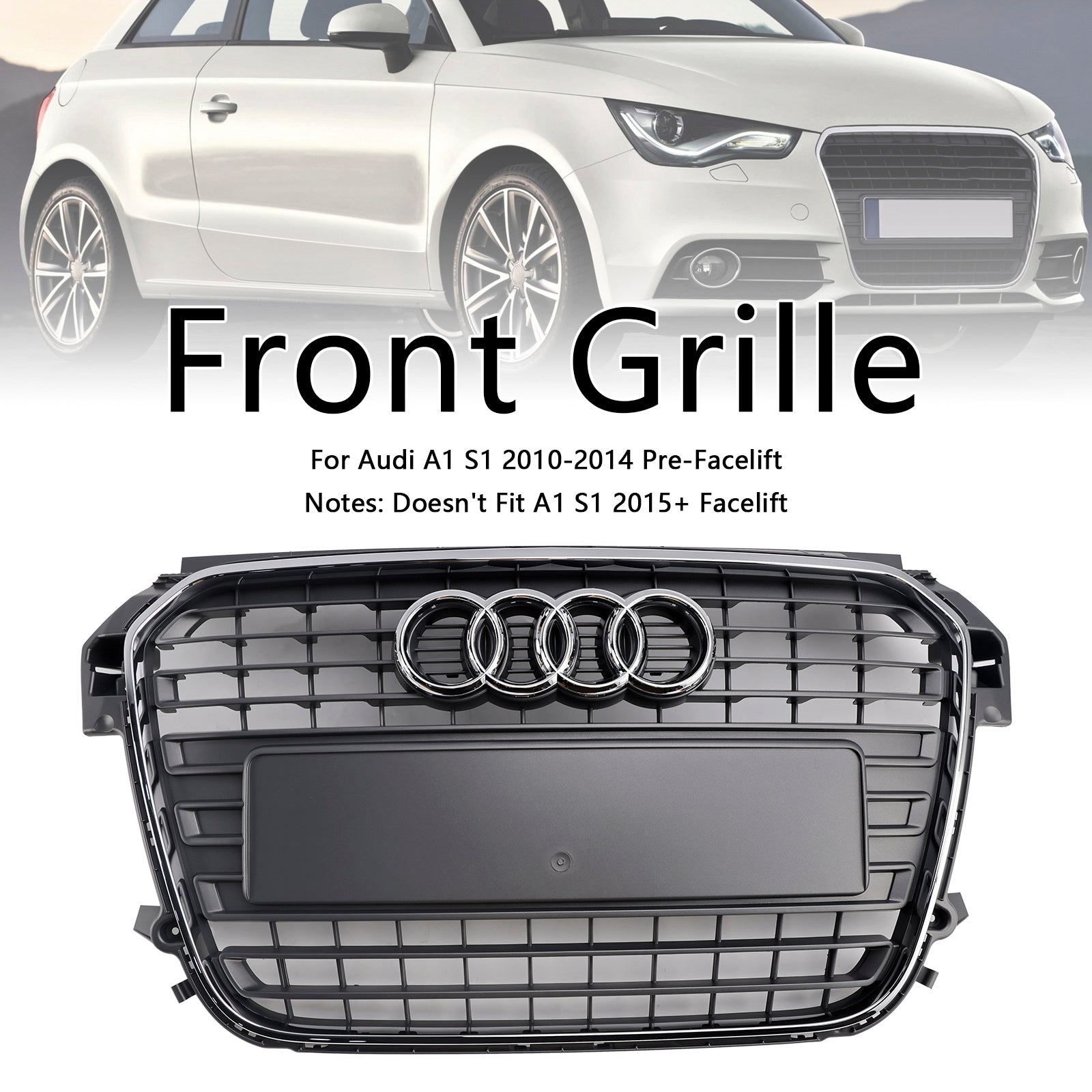 2010-2014 Audi A1 S-Line MK1 Chrome Front Bumper Grill Grill
