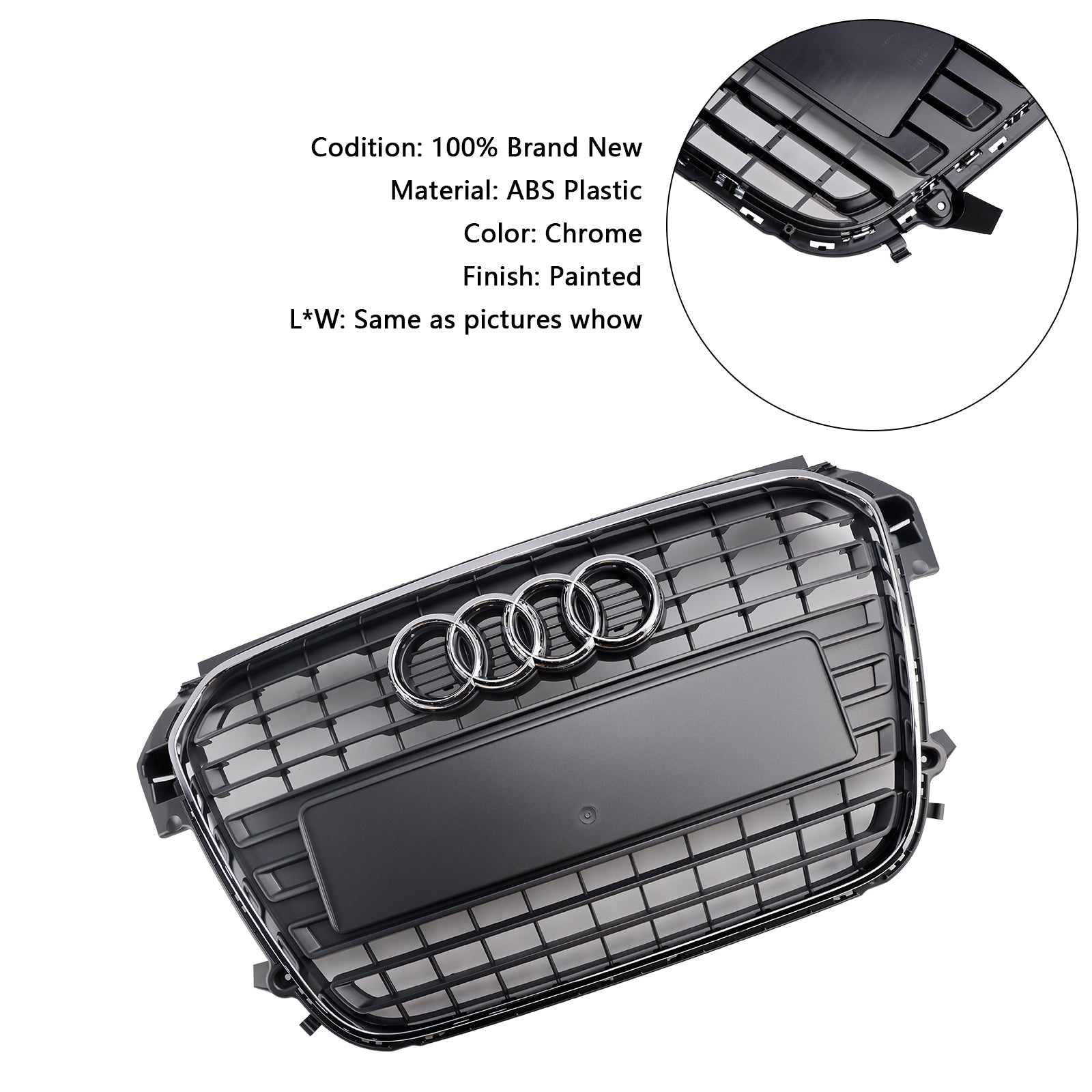 Audi A1 S-Line MK1 2010-2014 Krom främre stötfångargrill