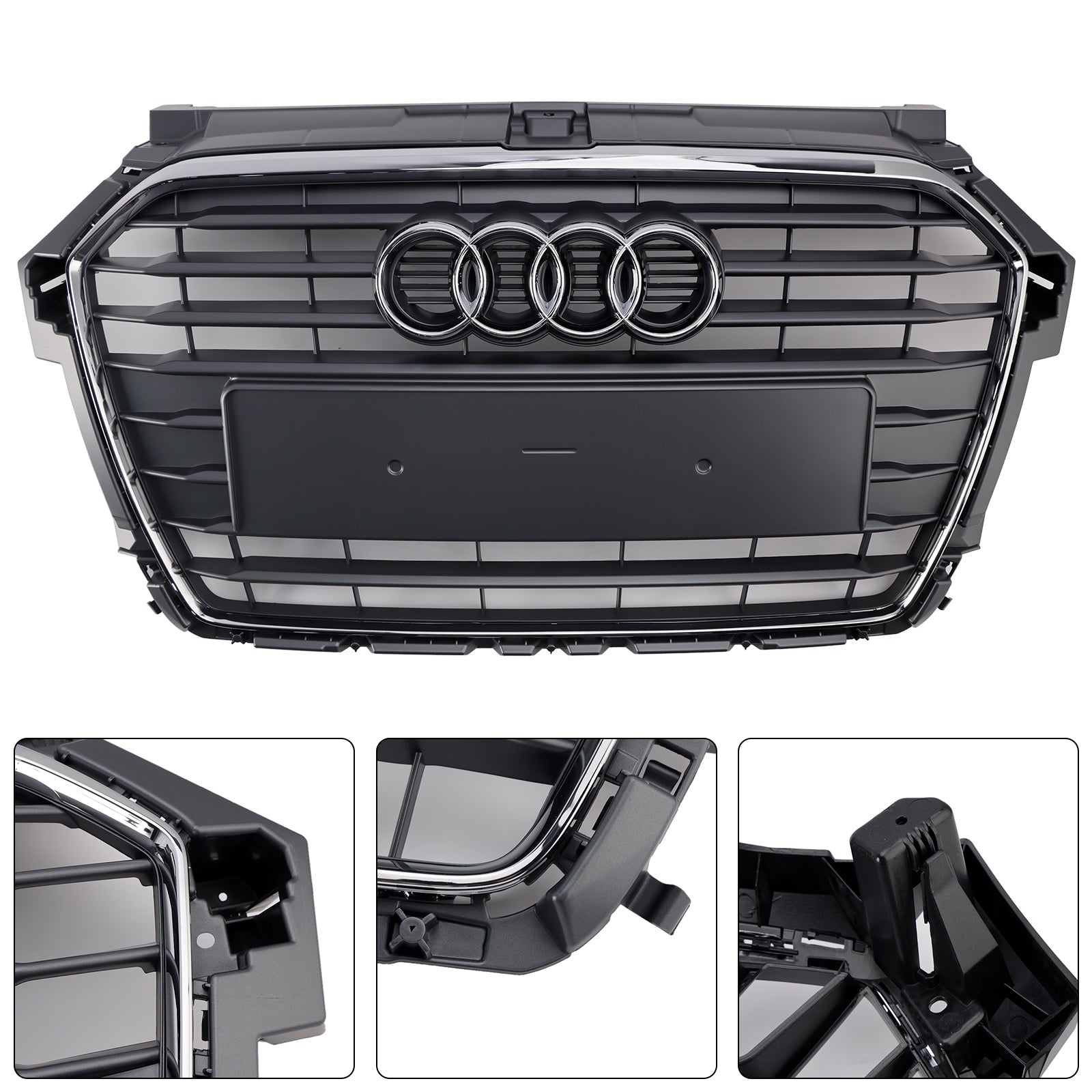 2016-2019 Audi A1 S1 Mk1 Facelift Chrome Front Bumper Grille Grill