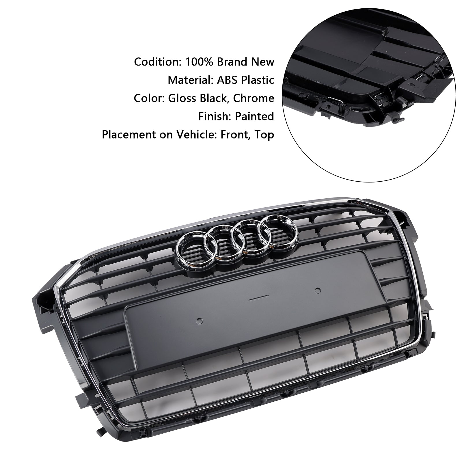 2016-2019 Audi A1 S1 Mk1 Facelift Chrome Front Bumper Grille Grill