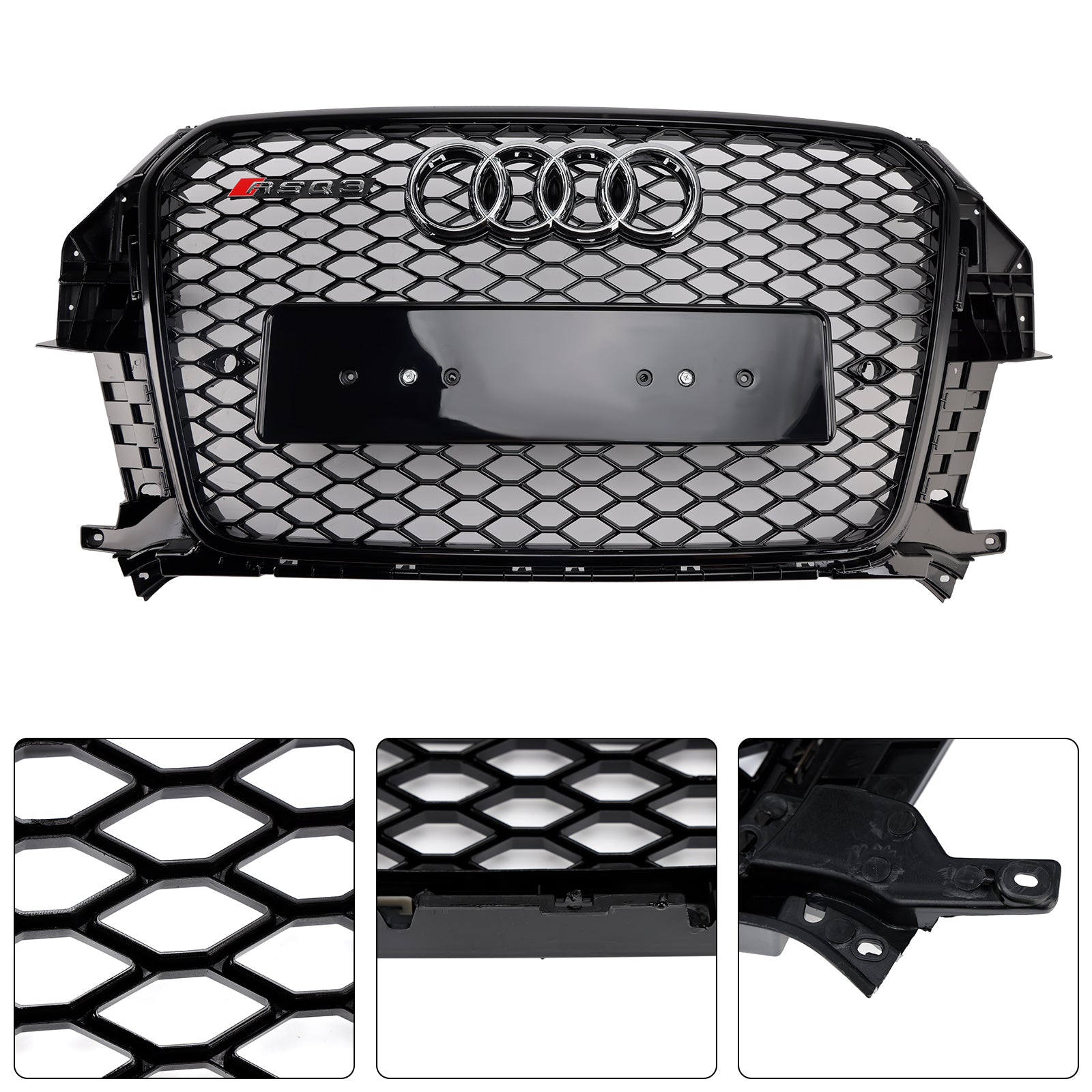 2011-2015 Audi Q3 S-Line RSQ3 Style Front Honeycomb Mesh Grille Bloss Black