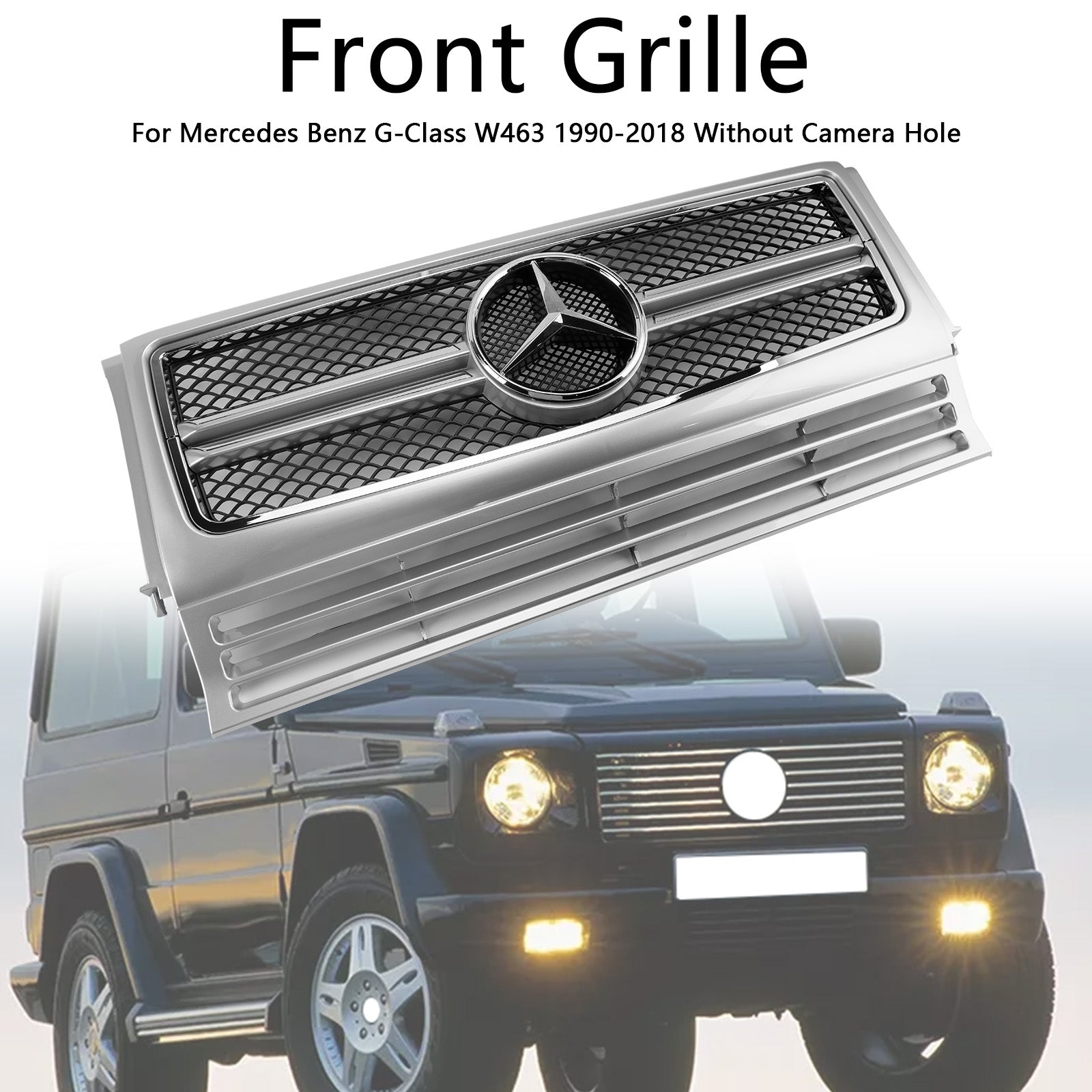 Mercedes-Benz uit 1990-2018 W463 Chroom Zwarte Voorbumper Grille Grill Generiek