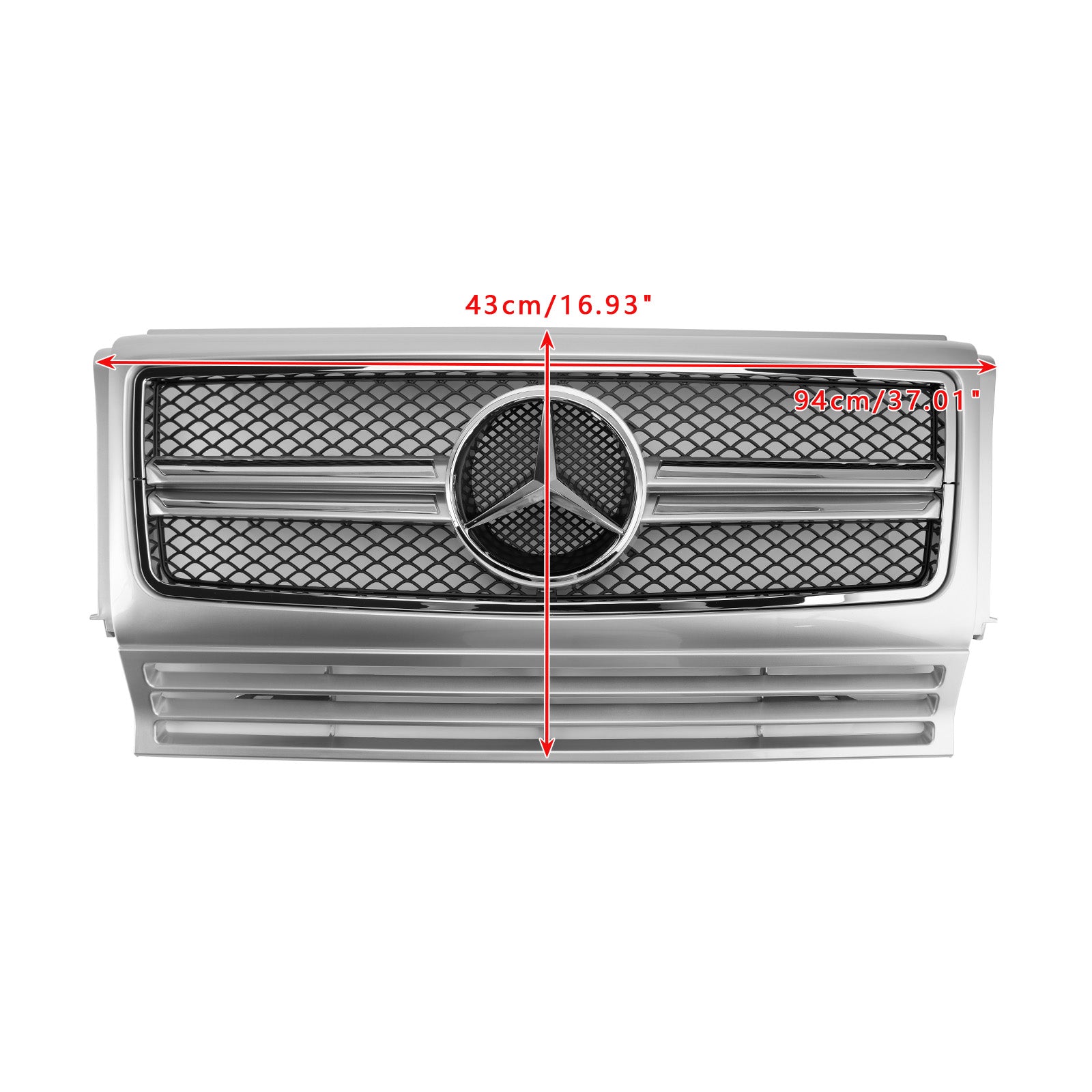 Mercedes-Benz uit 1990-2018 W463 Chroom Zwarte Voorbumper Grille Grill Generiek