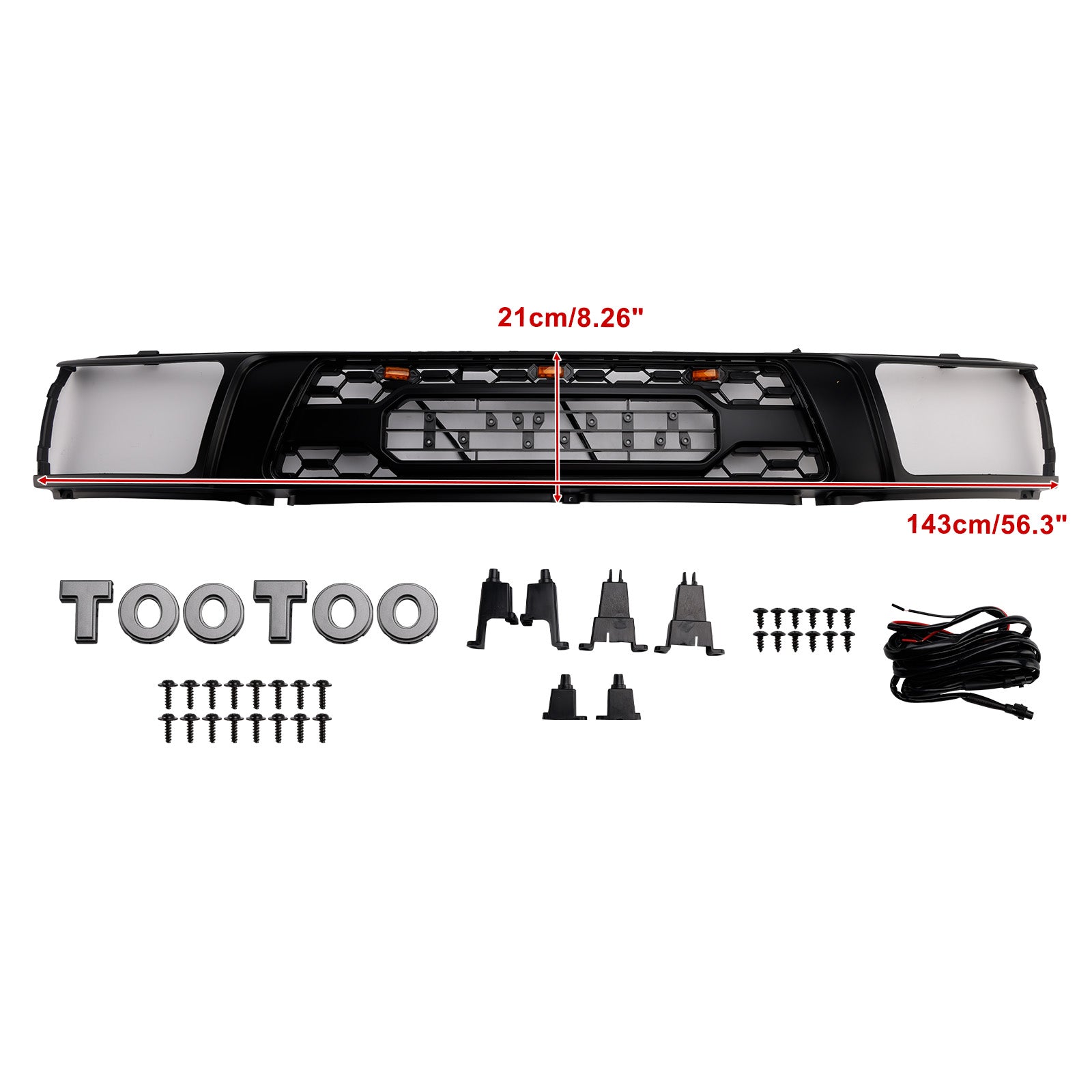 1992-1995 Toyota 4Runner avec calandre de pare-chocs avant noire mate à LED