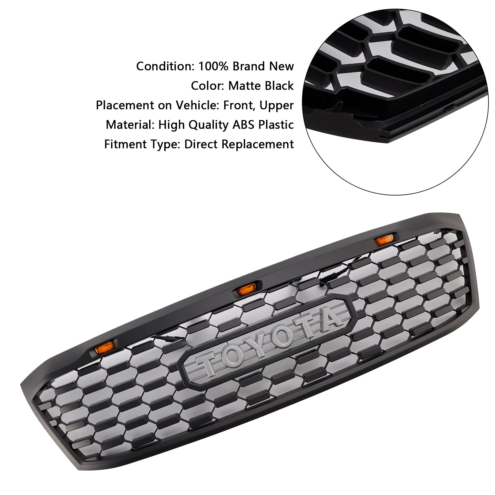 2005-2011 Toyota Hilux N70 pre-facelift met LED zwarte voorbumpergrille