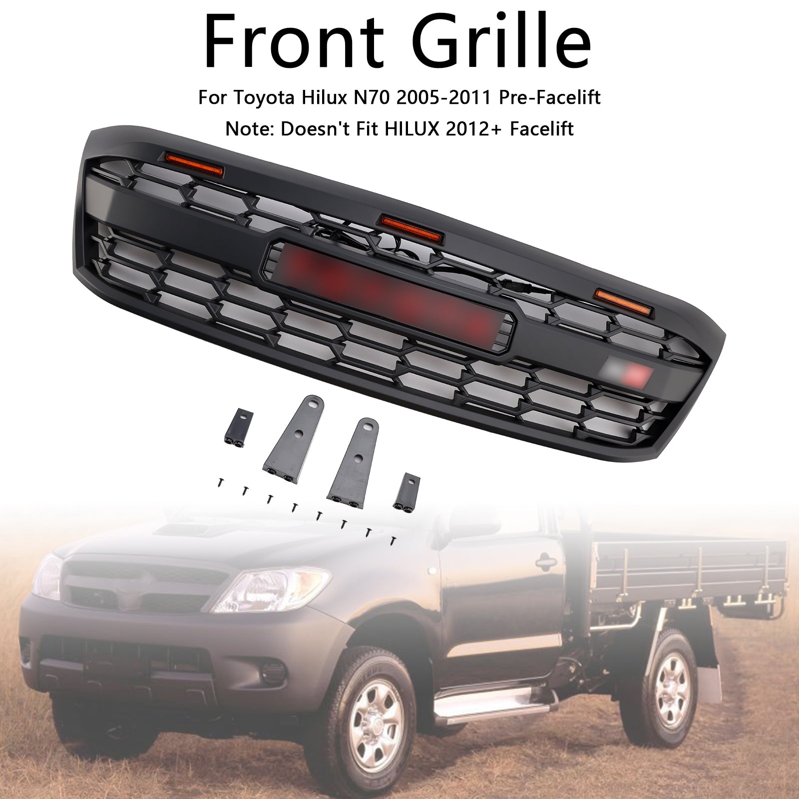 2005-2011 Toyota Hilux N70 Pre-Facelift s predným nárazníkom v štýle LED GR GRILL GRILLE