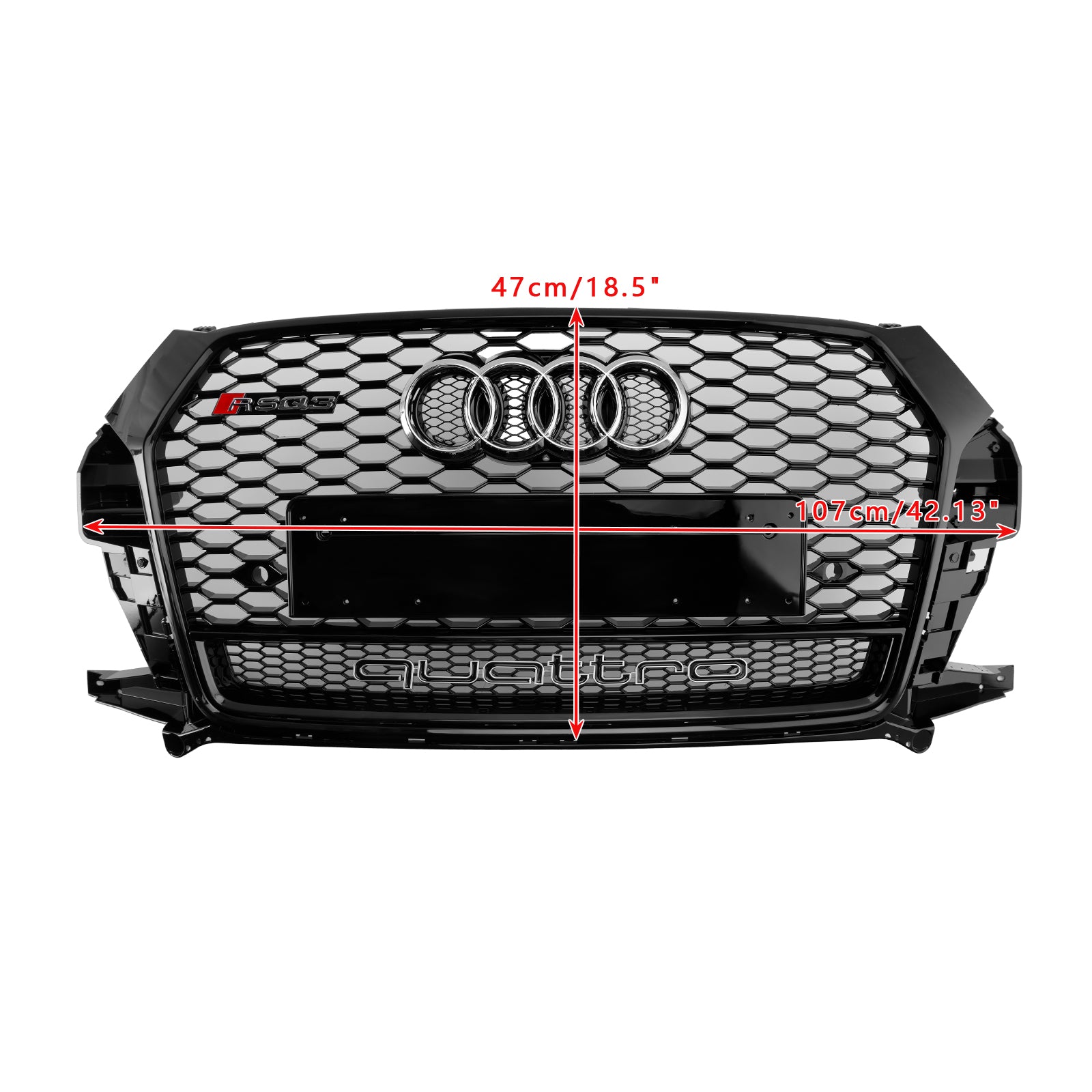 2016-2018 Audi Q3 RSQ3 Style Front Honeycomb Grill Grille Gloss Black
