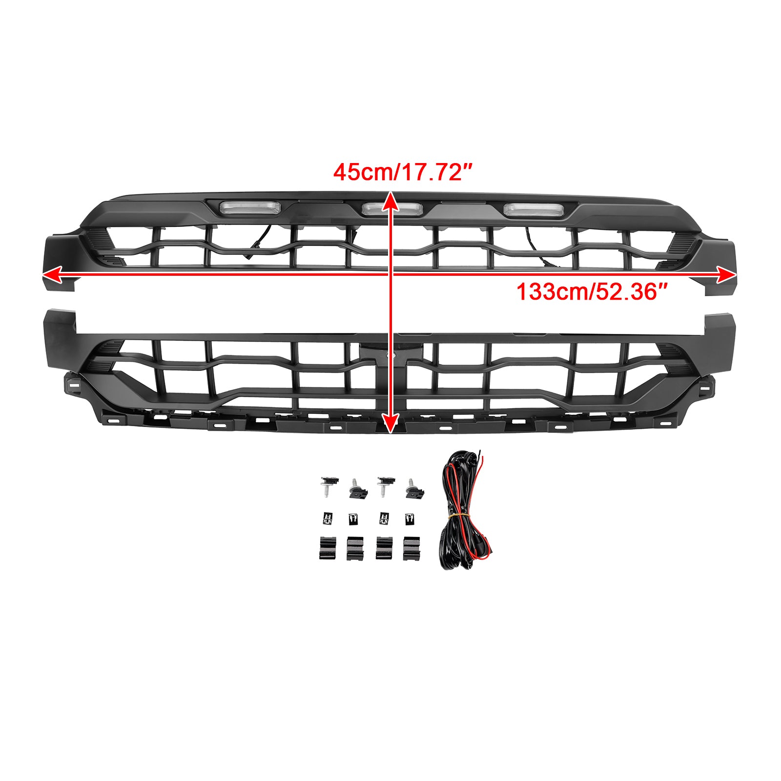2024+ Ford F150 With LED Black Front Bumper Grille Grill