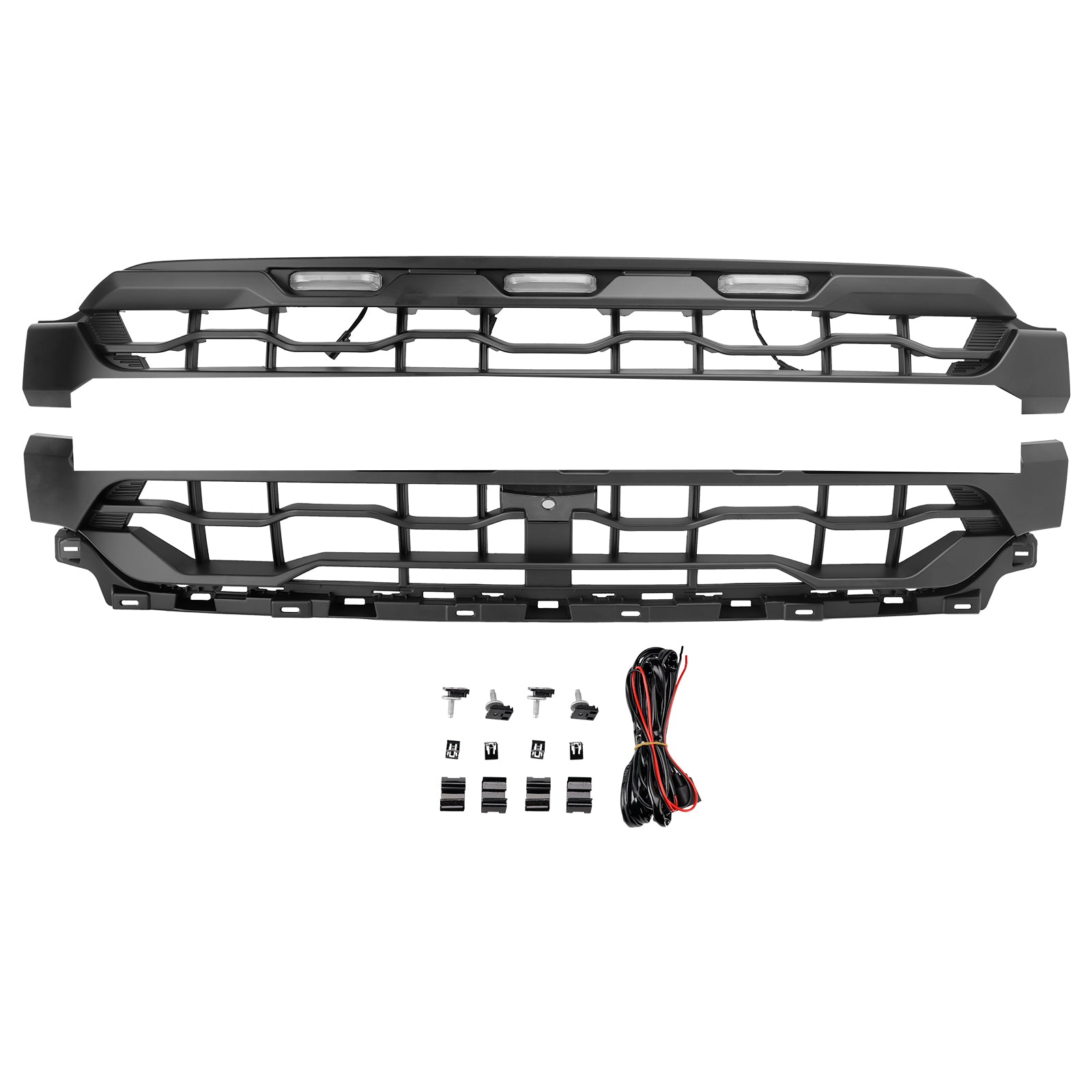 2024+ Ford F150 With LED Black Front Bumper Grille Grill