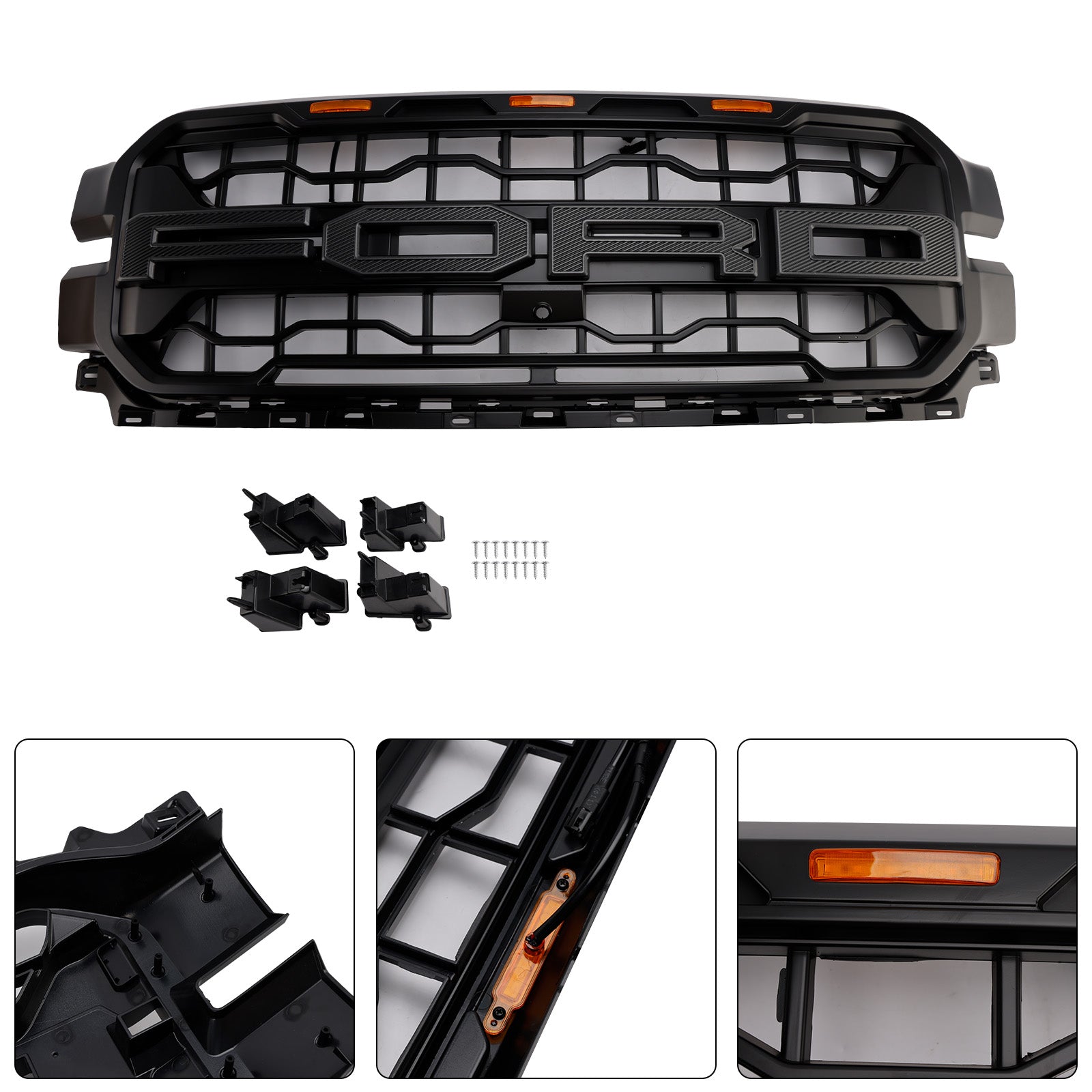 2024+ Ford F150 con griglia per paraurti anteriore nera a LED
