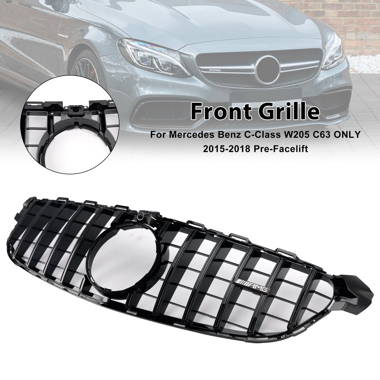 2015-2018 Mercedes Benz W205 C63 Pre-Facelift Front Bumper Grille Grill