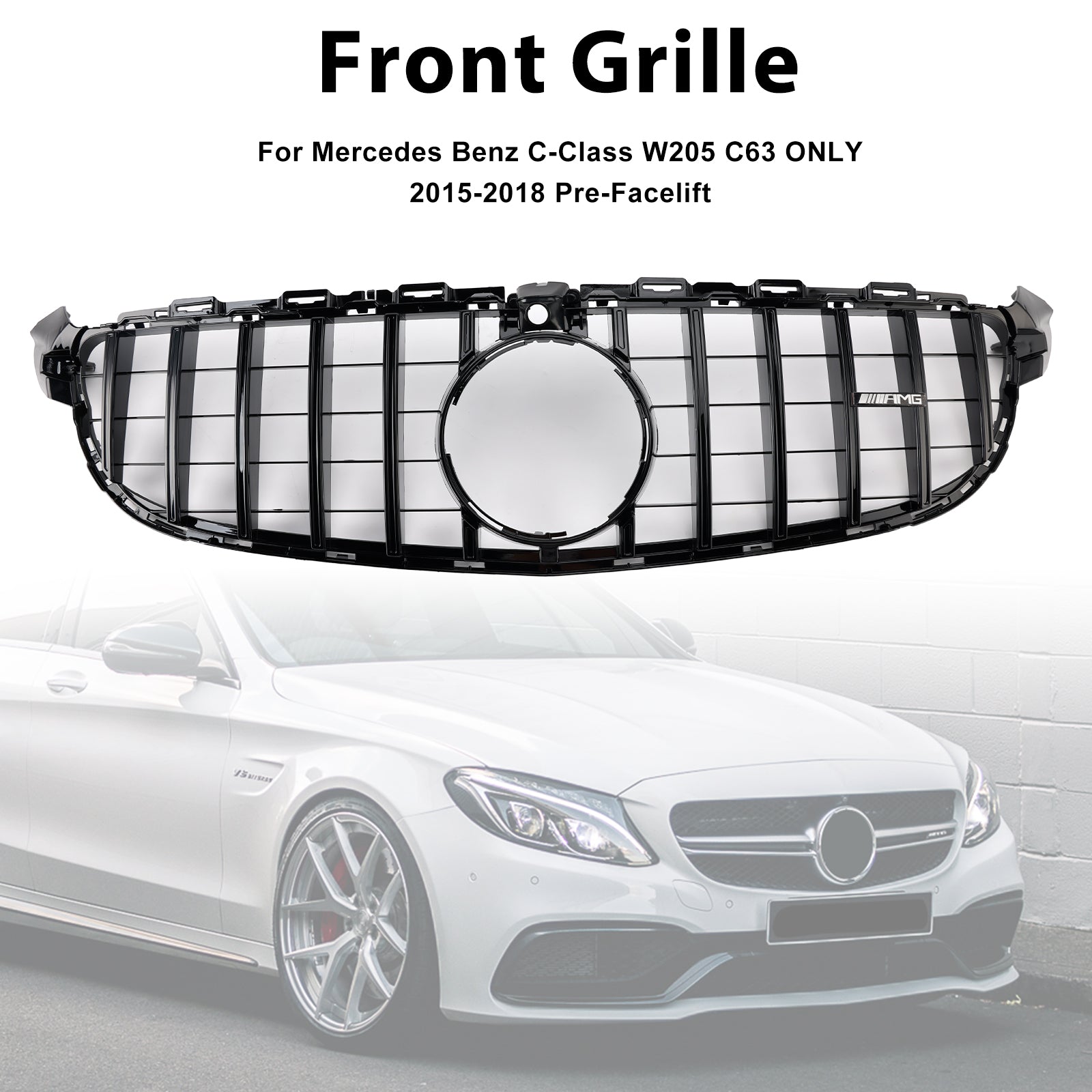2015-2018 Mercedes Benz W205 C63 Pre-Facelift Front Bumper Grille Grill