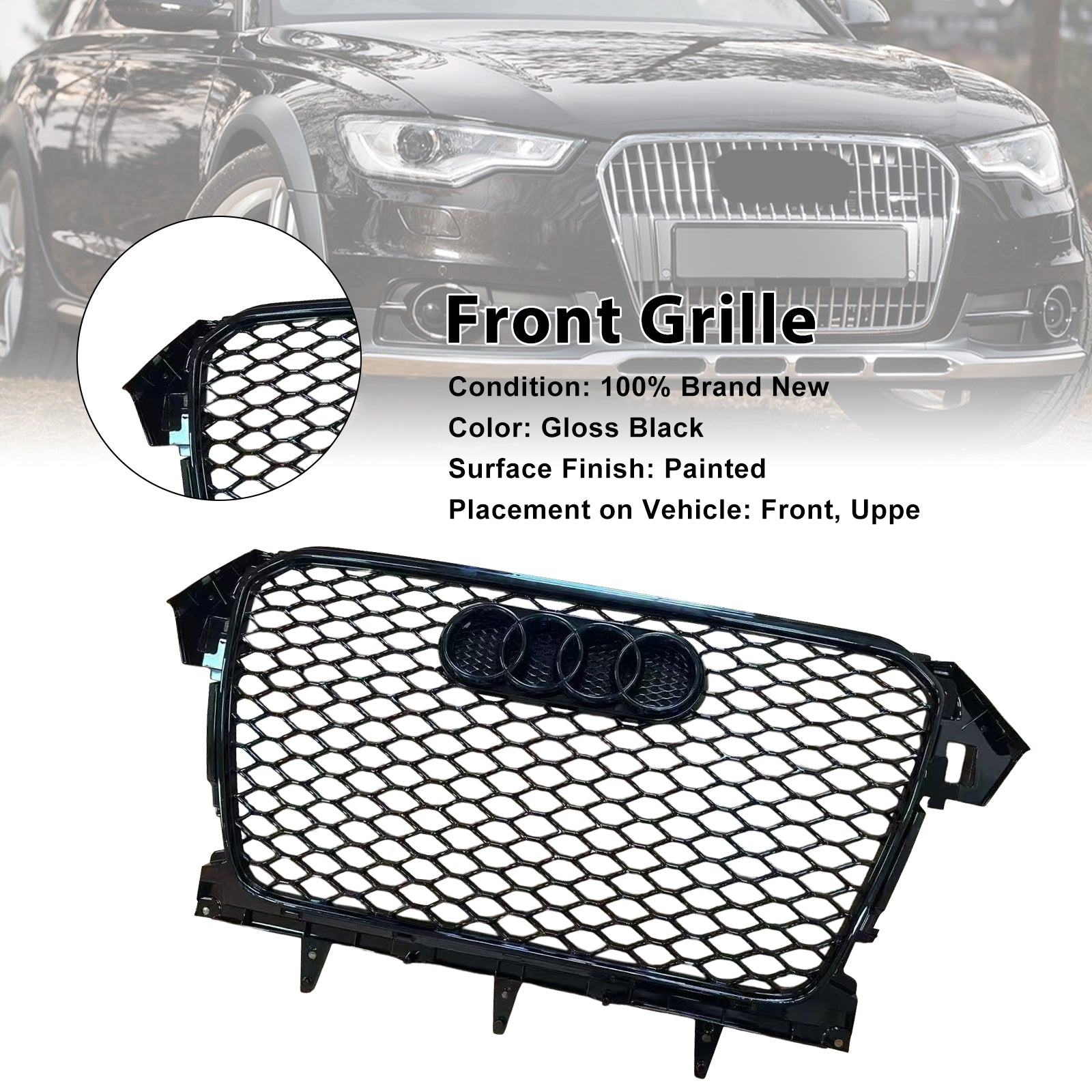 2013-2016 Audi A4 B8.5 Allroad endast RS4 Style Front Bumper Grille