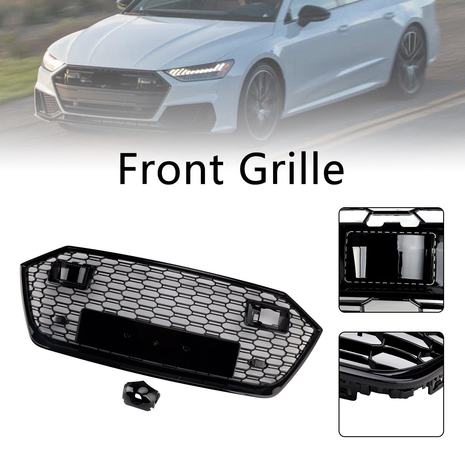 2019-2024 Audi A7 C8 S7 W/ACC Front Bumper Grille Grill Black