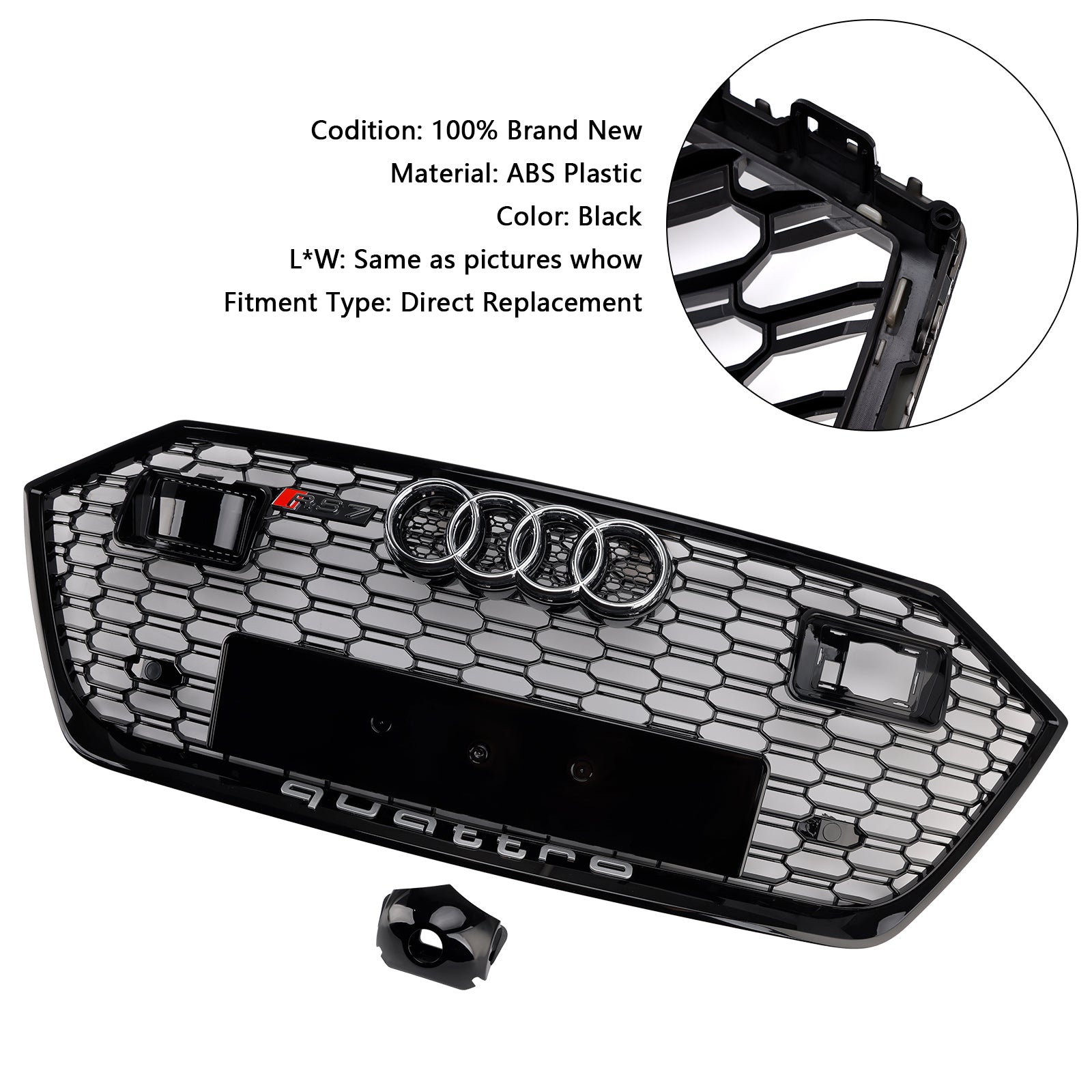 Grill Grill Fit predný nárazník Audi A7 C8 S7 2019-2024 W/ACC Black