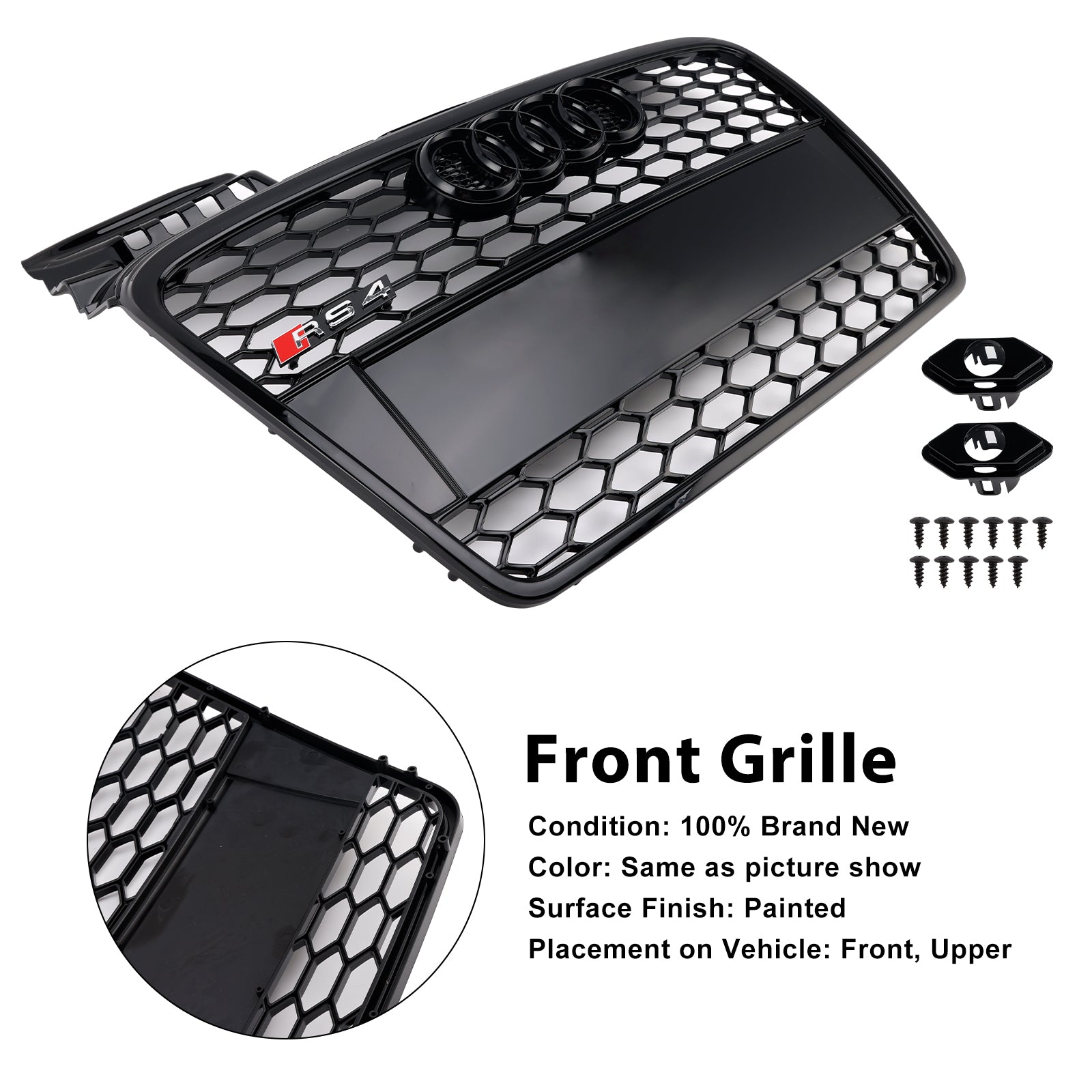 2005-2008 Audi A4 B7 RS4 Style Honeycomb Sport Mesh sexkantsgaller