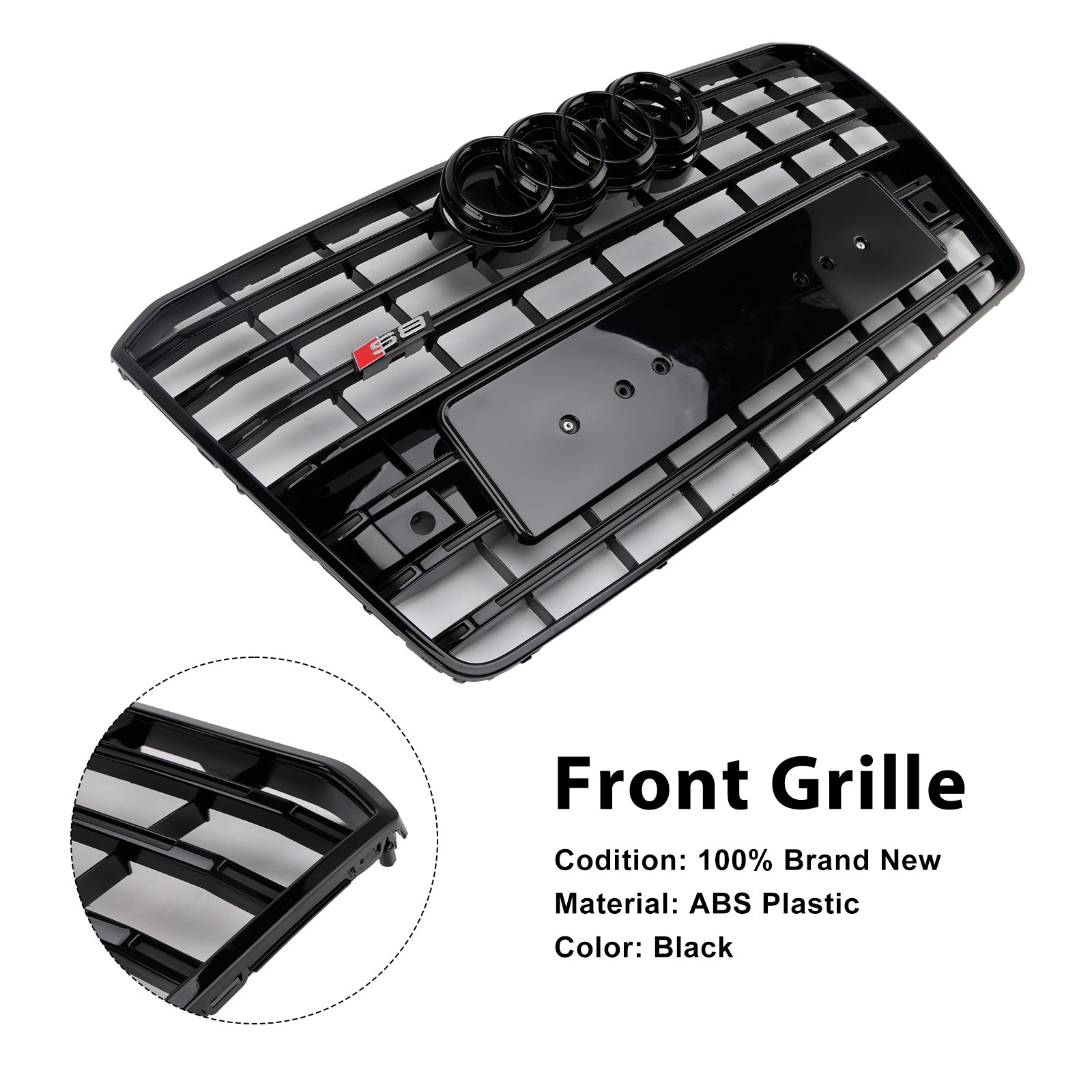 2015-2017 Audi A8 S8 S8 Style avant Bumper Grille Mesh Grill Black
