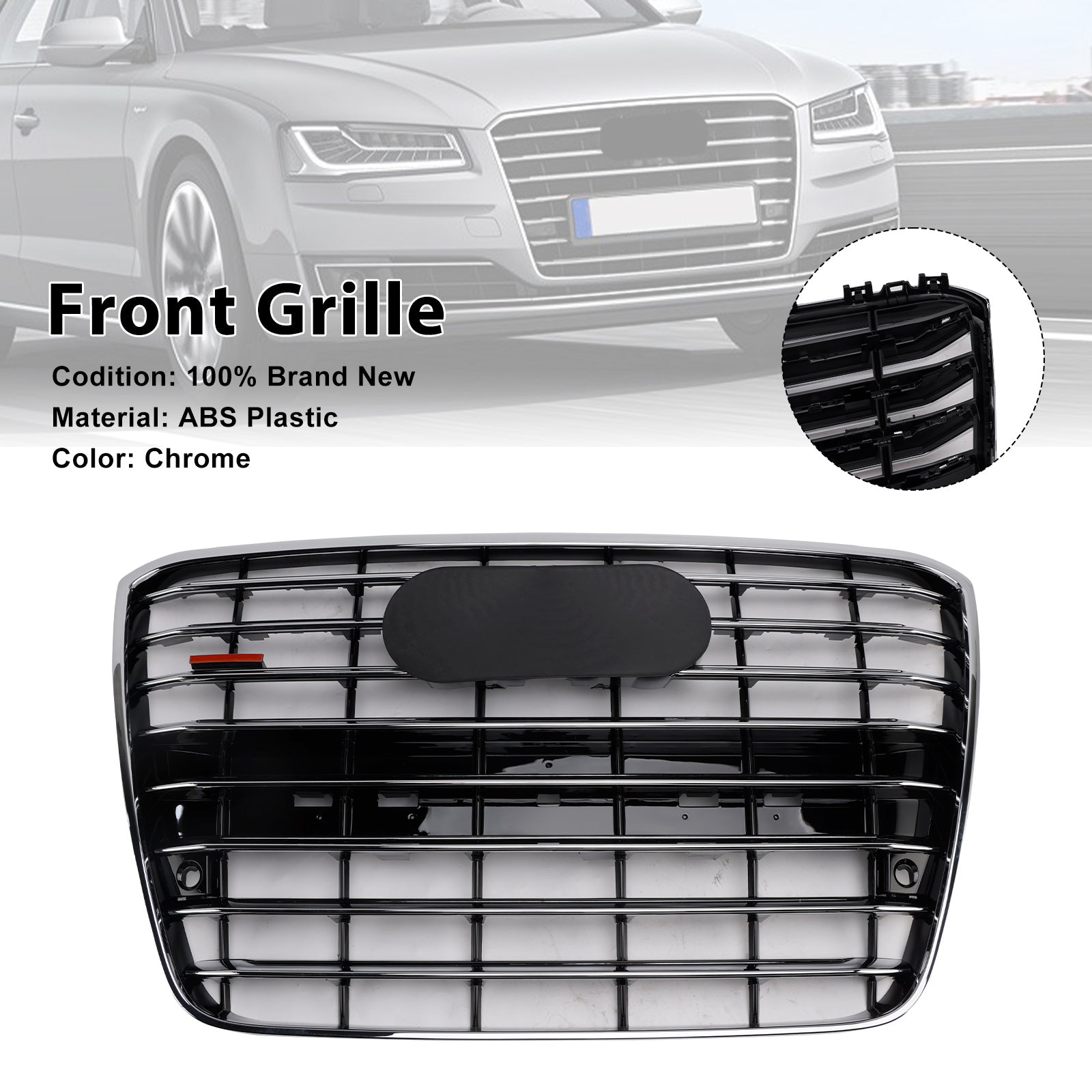 2010-2014 Audi A8 S8 Chrome Front Bumper Mesh Grille Radiator Grill