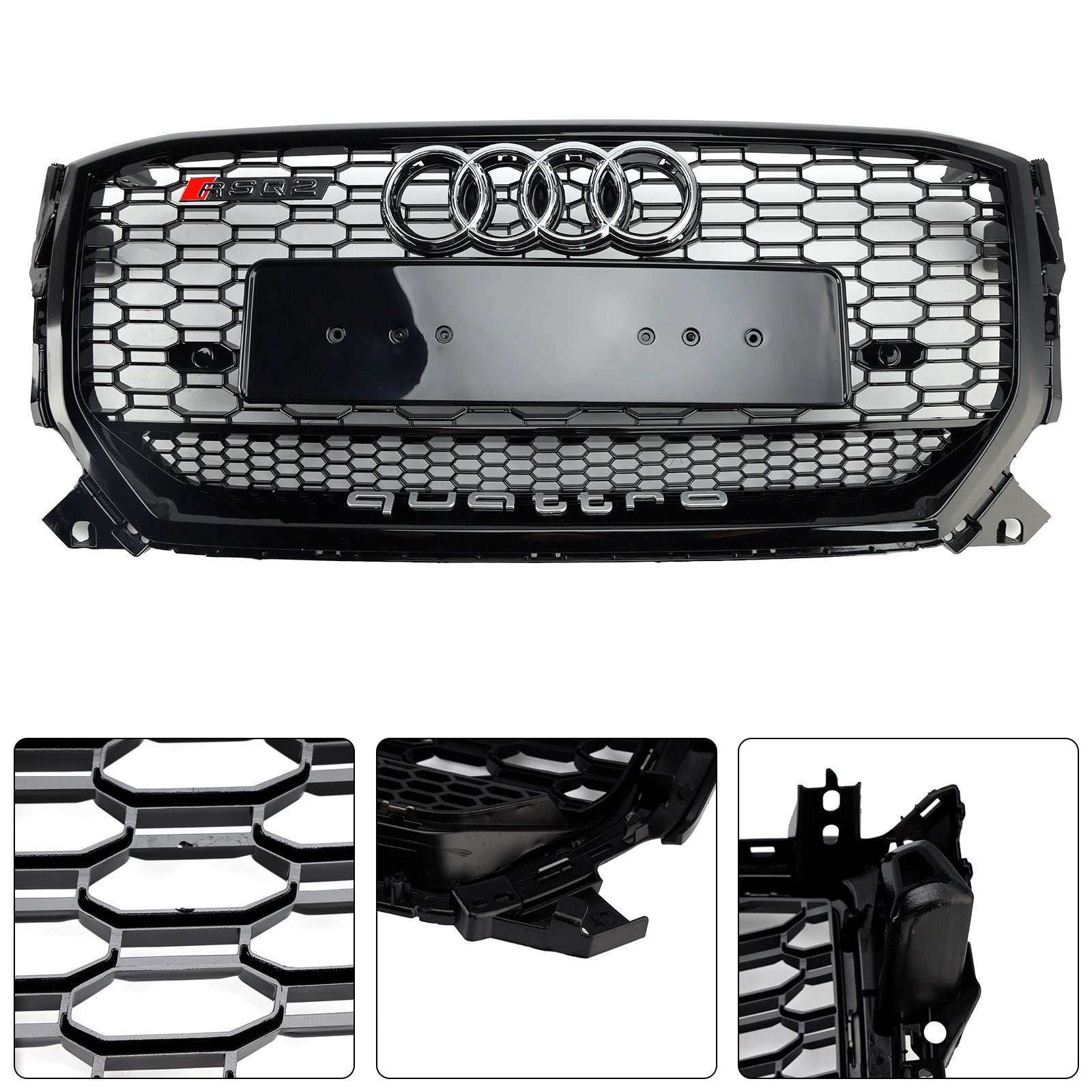 AUDI Q2 2016-2020 préfacelift Bloss Black Front Honeycomb Grille Grill