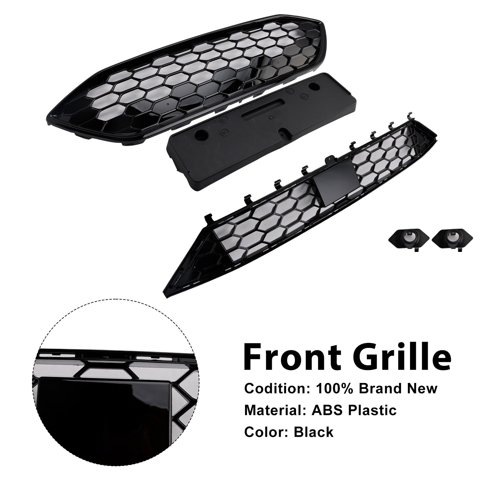 2019-2021 Toyota Sequoia W/ Led Light Black Front Bumper Grille Grill