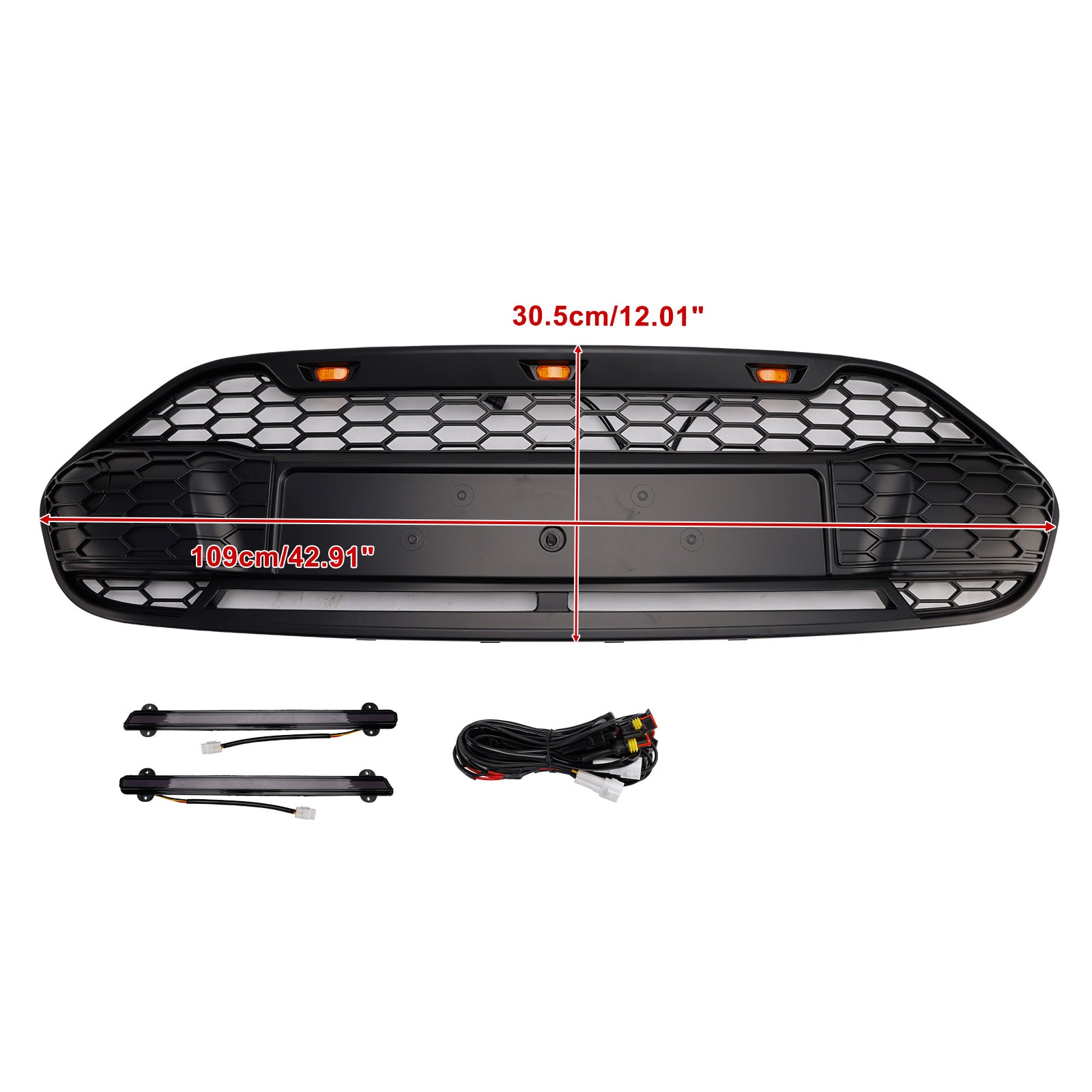 2014 2015 2016 2017 2018 Ford Transit Connect With LED Black Front Bumper Grill Grille