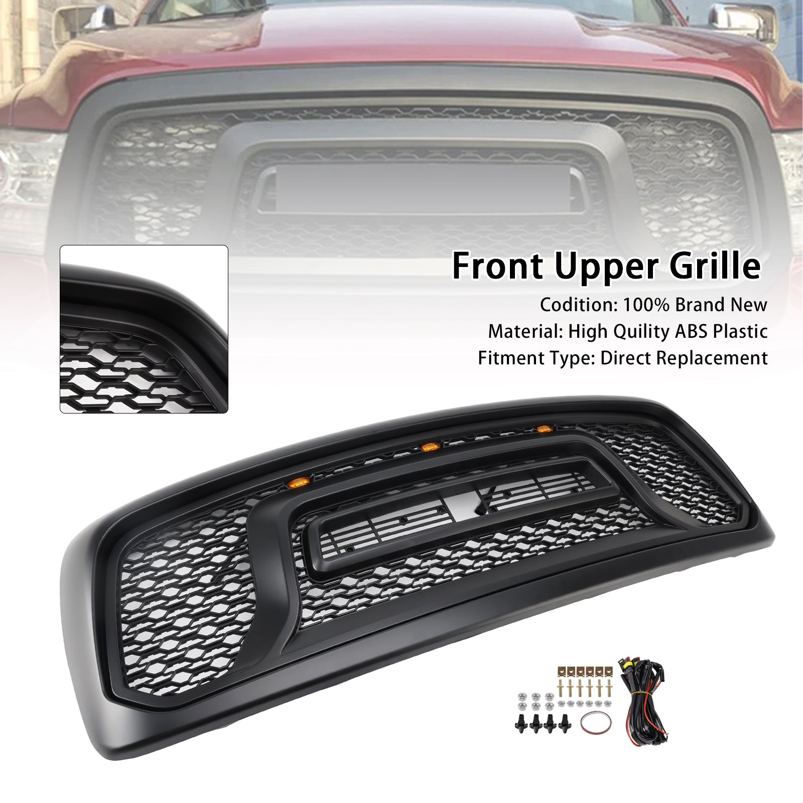 2002-2005 Dodge RAM 1500/2500/3500 Rebel Style Front Bumper Grill Grille