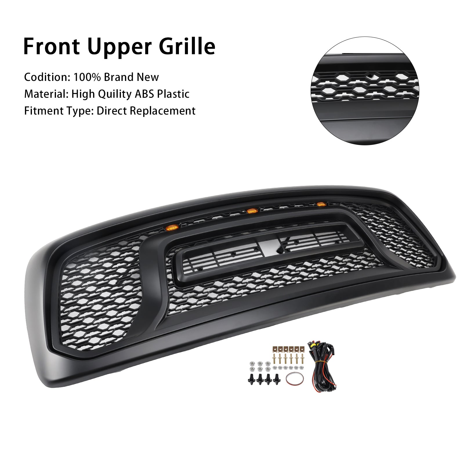 2002-2005 Dodge RAM 1500/2500/3500 Rebel Style Front Bumper Grill Grille