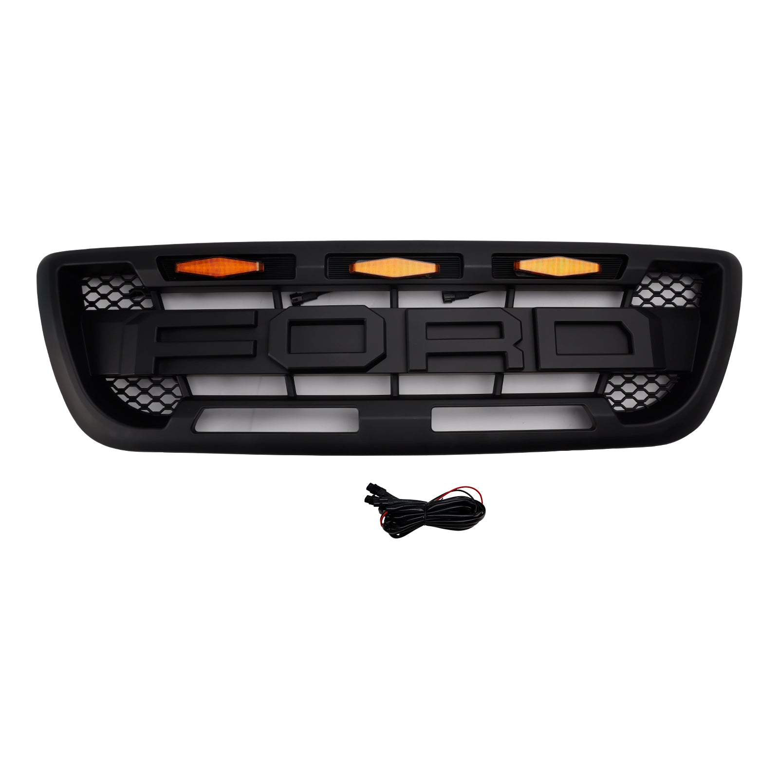 1998-2000 Ford Ranger With LED Light Matt Black Front Bumper Grill Grille