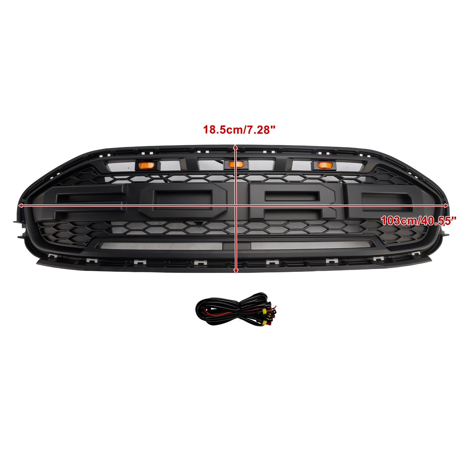 Ford Transit Connect 2019-2023 Black Front Bumper Grill Grille With LED