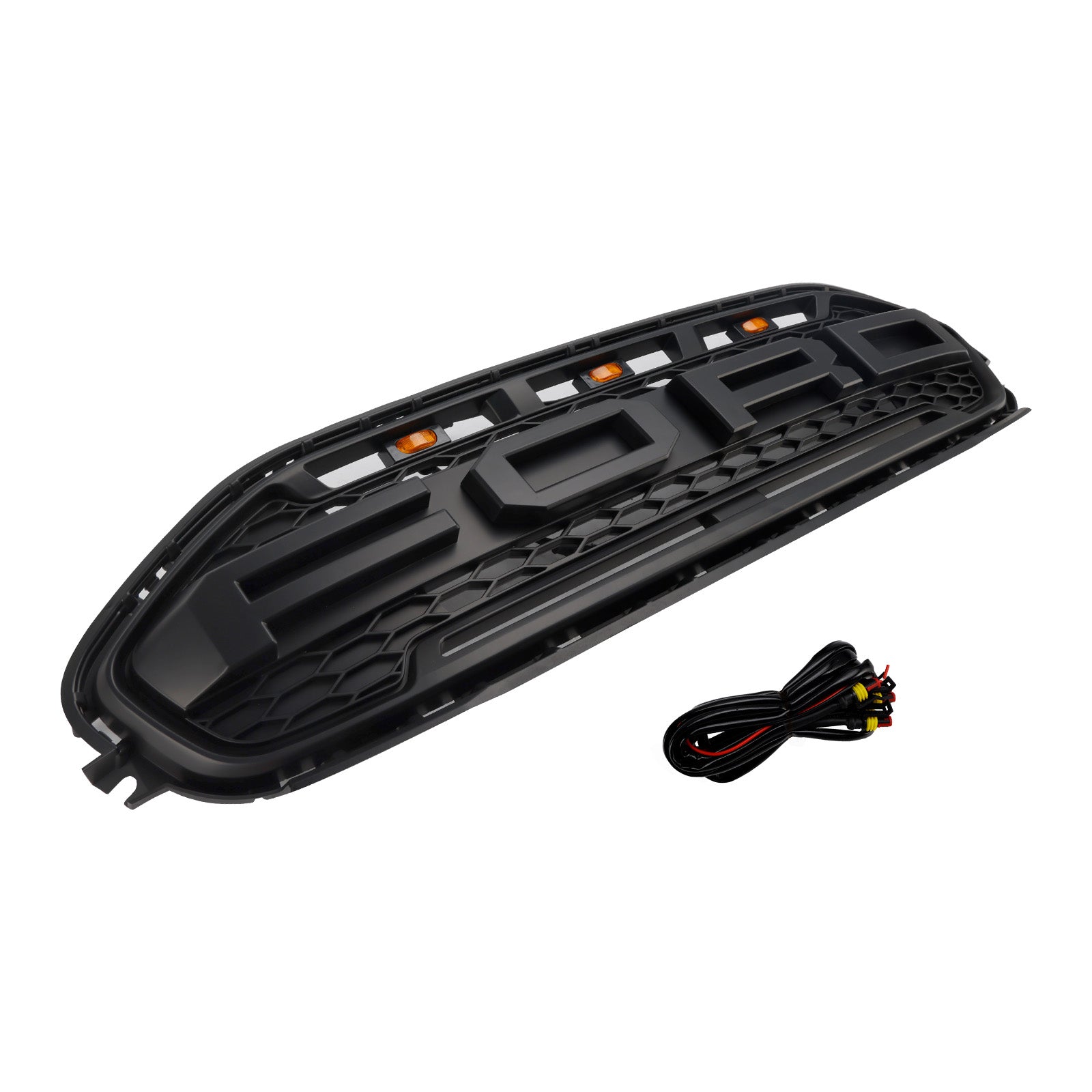 Ford Transit Connect 2019-2023 Black Front Bumper Grill Grille With LED