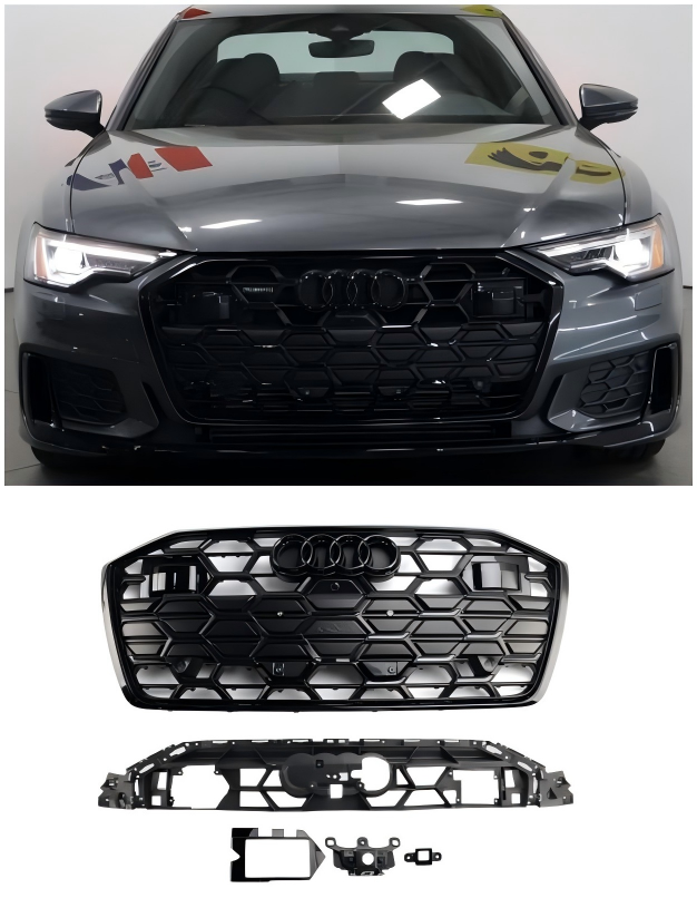 2019 2020 2021 2022 2023 Audi A6 S6 Black Front Challed Grille Grill 4K0853651T