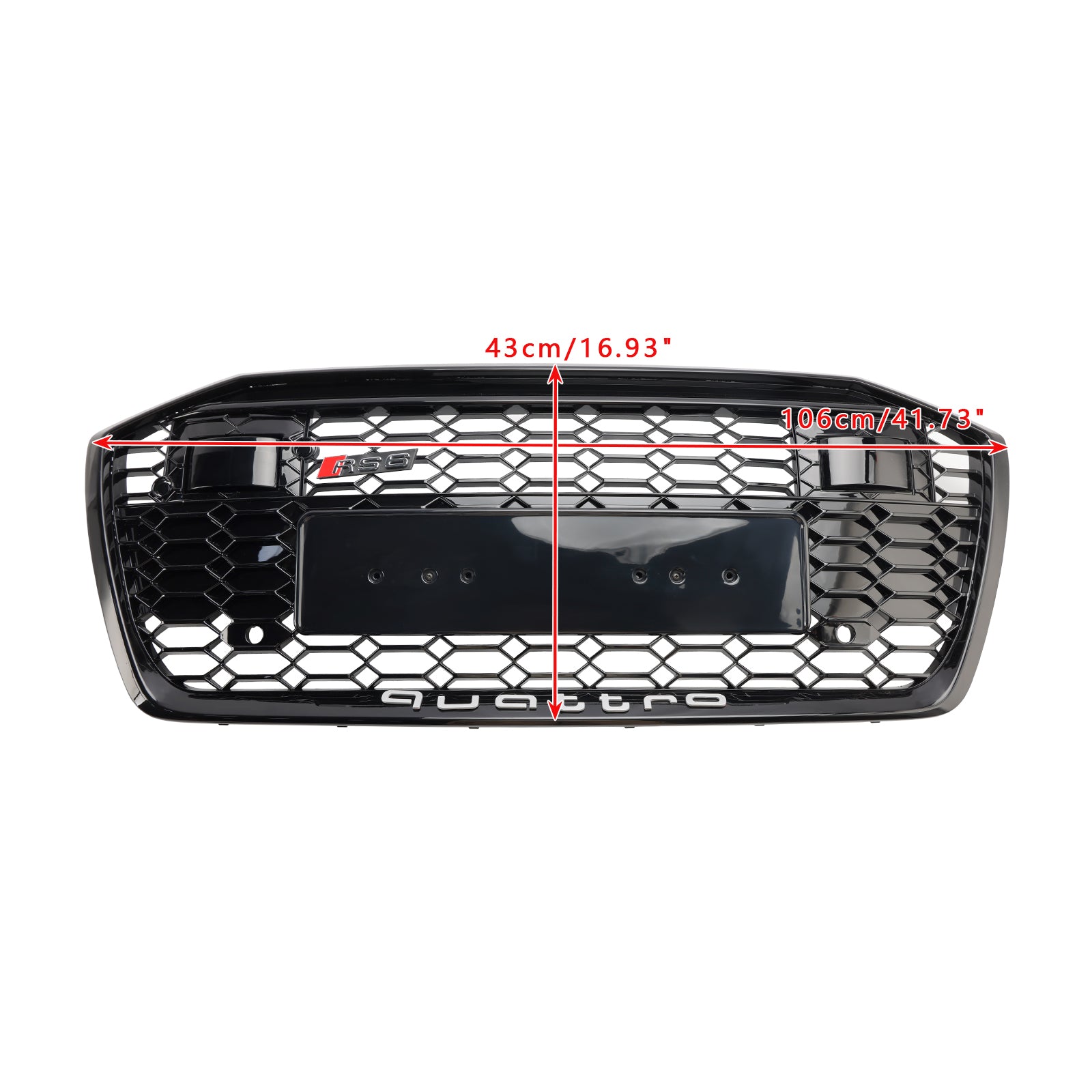 2019-2023 Audi A6 S6 W/ACC RS6 Style Honeycomb Mesh Front Grill Grille
