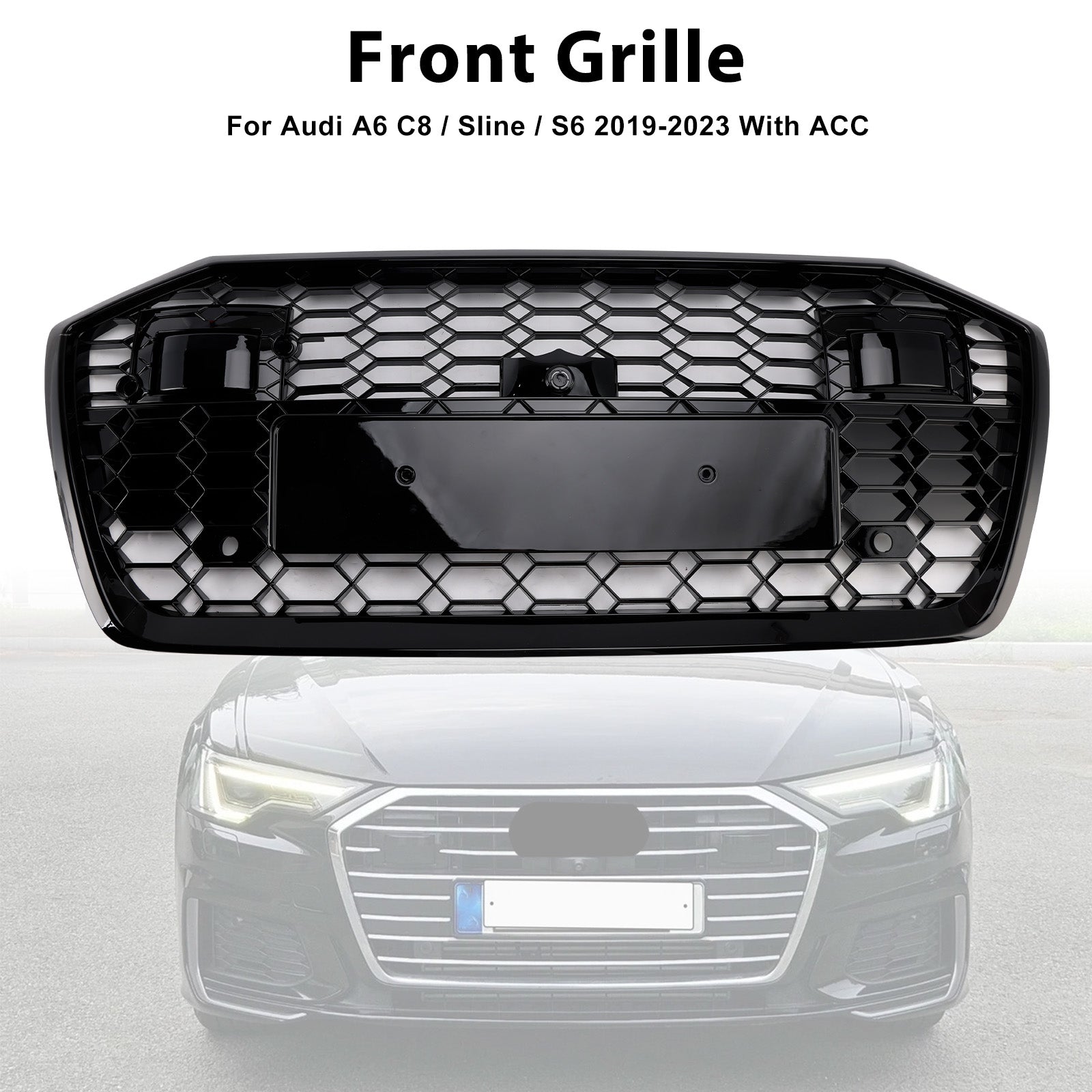 2019-2023 Audi A6 S6 avec grille de calandre en maille en nid d'abeille