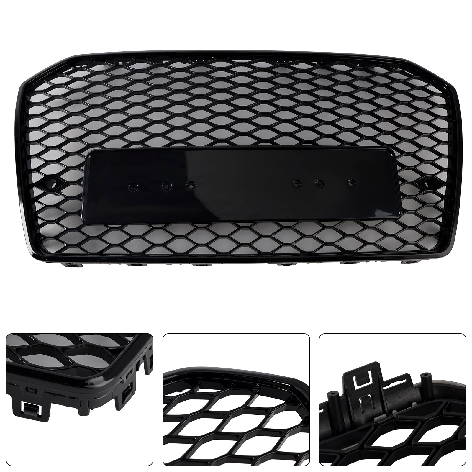 RS6 Stijl Honingraat Mesh Grille Grill Fit Audi A6 S6 C7 2016-2018 Zwart
