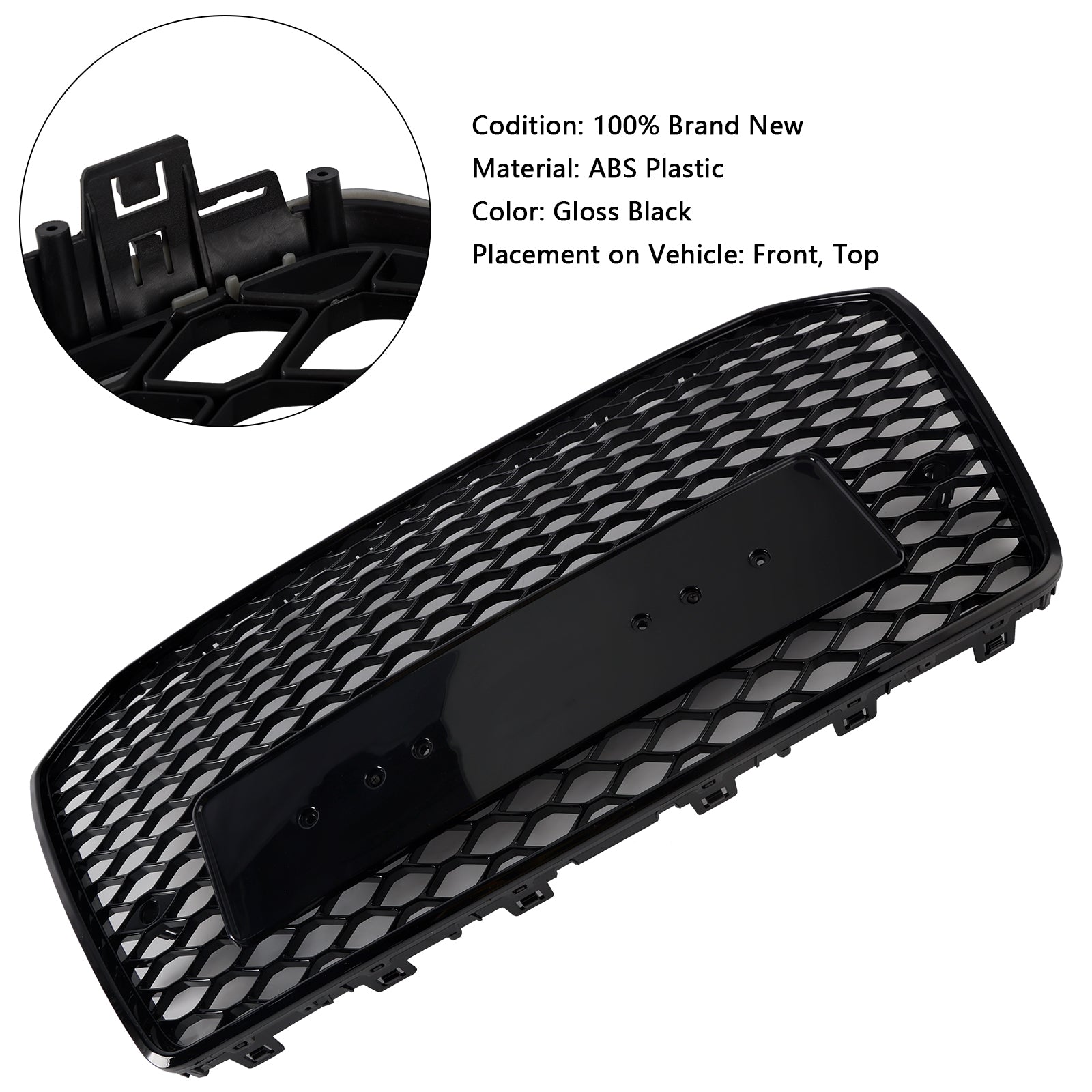 RS6 Stijl Honingraat Mesh Grille Grill Fit Audi A6 S6 C7 2016-2018 Zwart