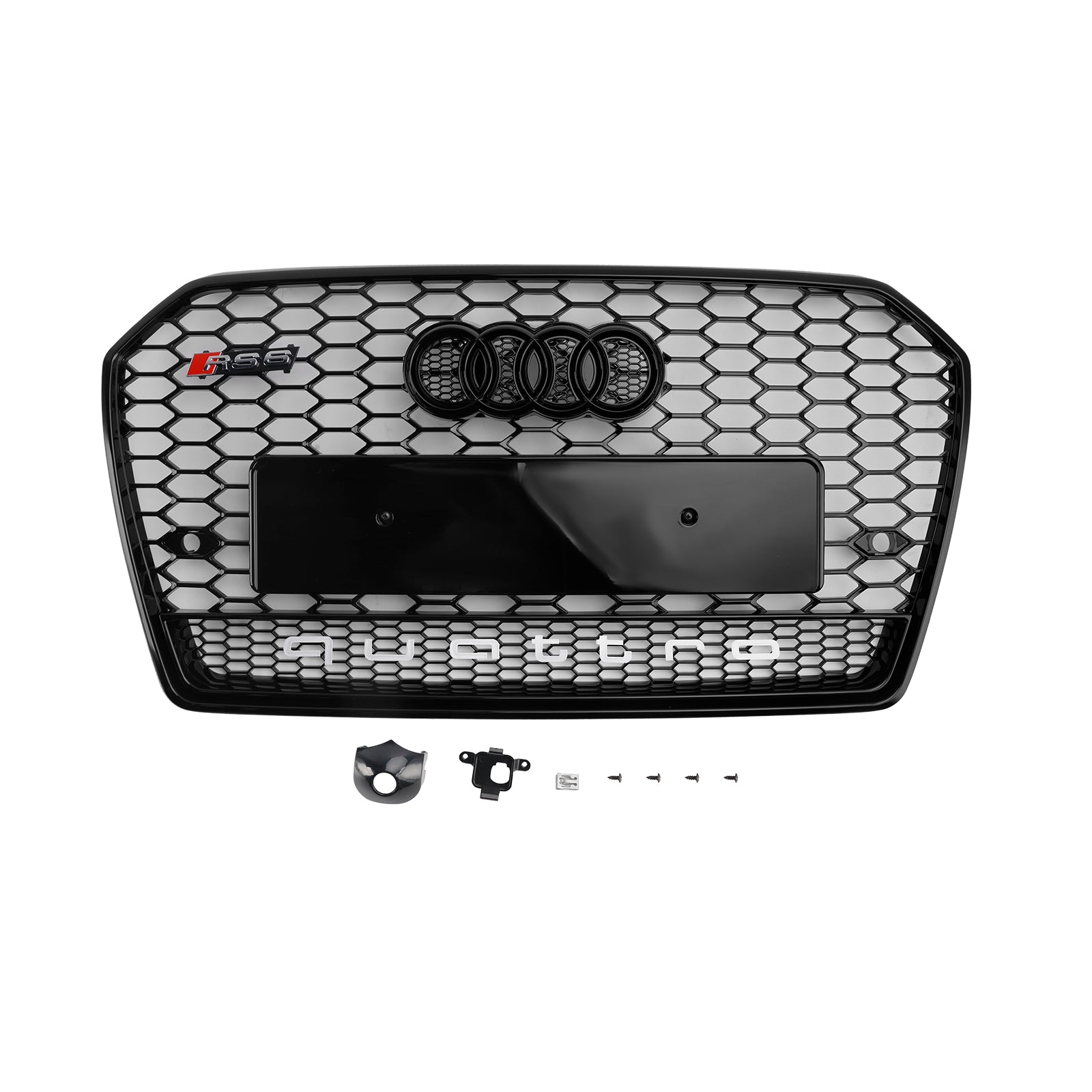 2016-2018 Audi A6 S6 C7 RS6 Stijl Honingraat Mesh Grille Grill Zwart
