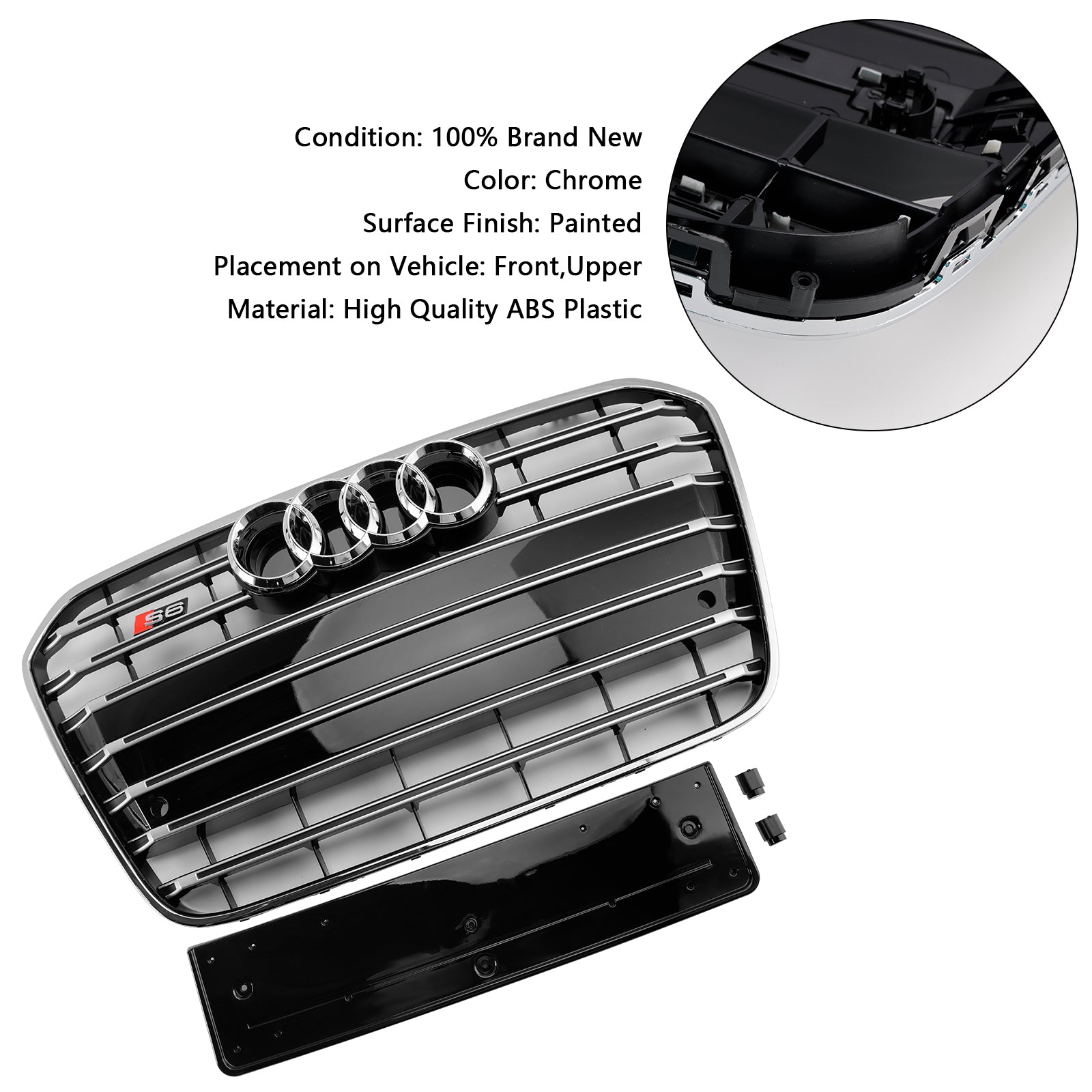 2012-2015 Audi A6 C7 S6 Style Voorbumper Grill Grille Chroom