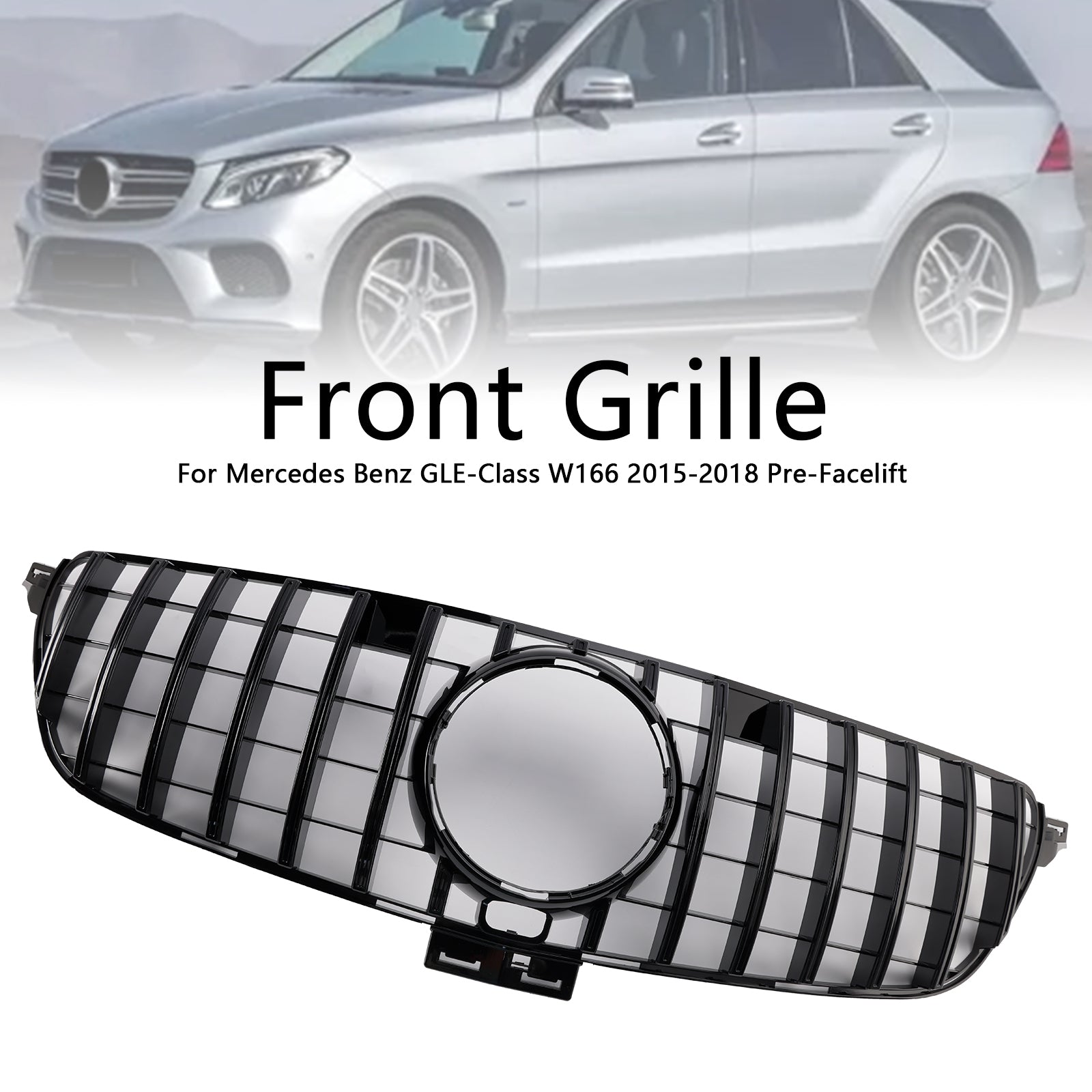 2015-2018 Mercedes Benz GLE-Klass W166 GT-stil främre stötfångargrill