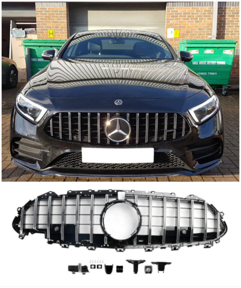 2018 2019 2020 2021 2022 2023 2024 Mercedes CLS C257 W257 Chrómová mriežka predného nárazníka pre kupé