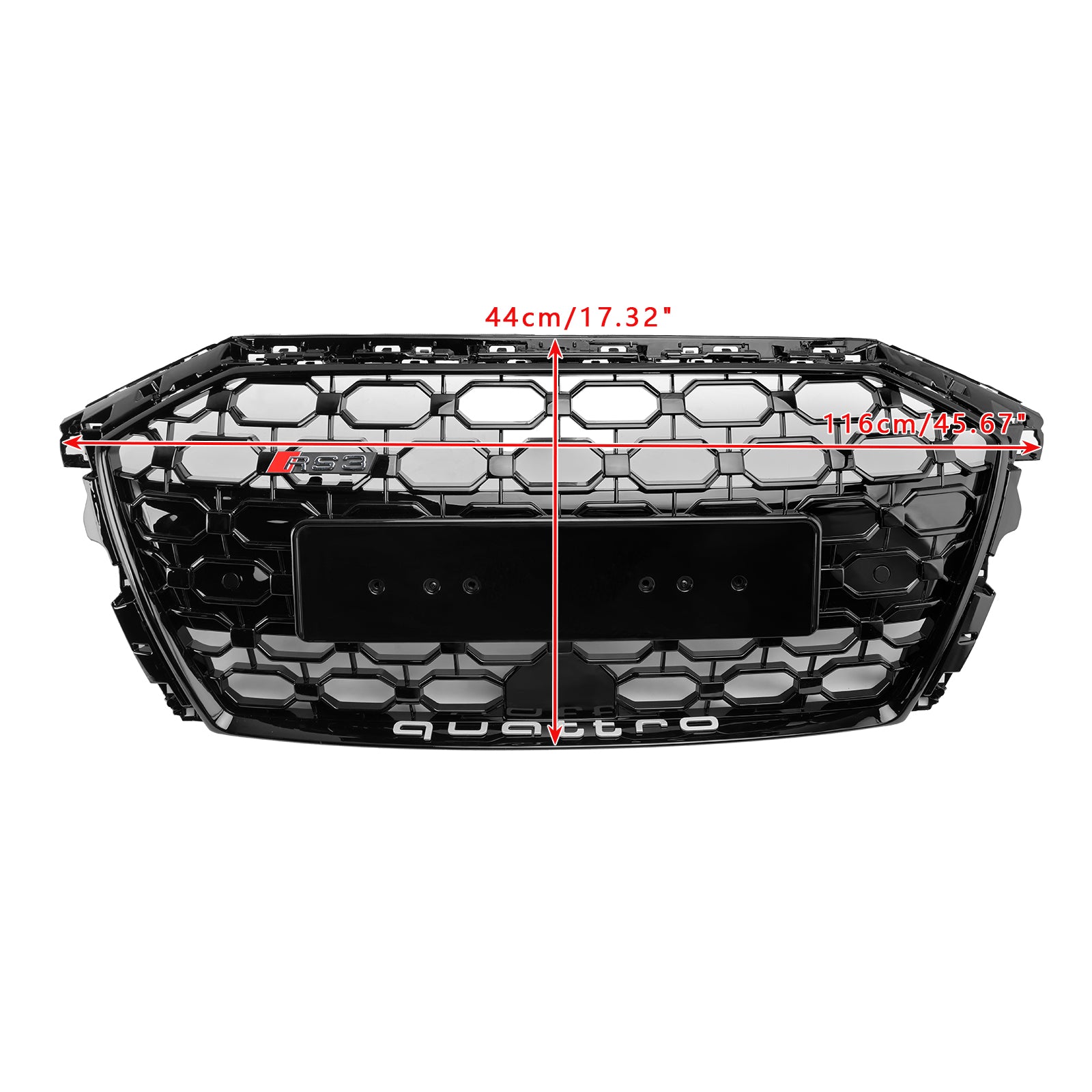 2020-2024 Audi A3 S3 RS3 Honeycomb Front Grille Grill Bloss Black