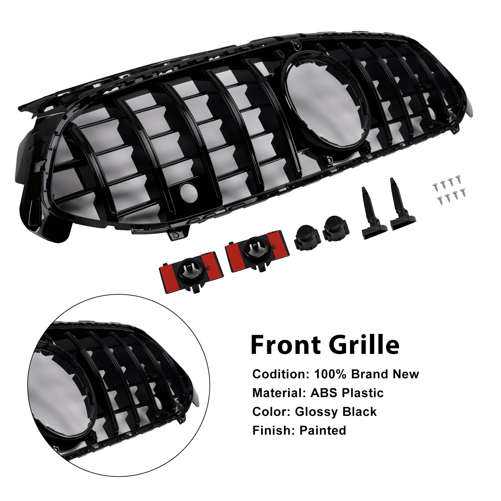 2023-2025 Mercedes A-klass W177 A35 A180 Glanssvart frontgrill