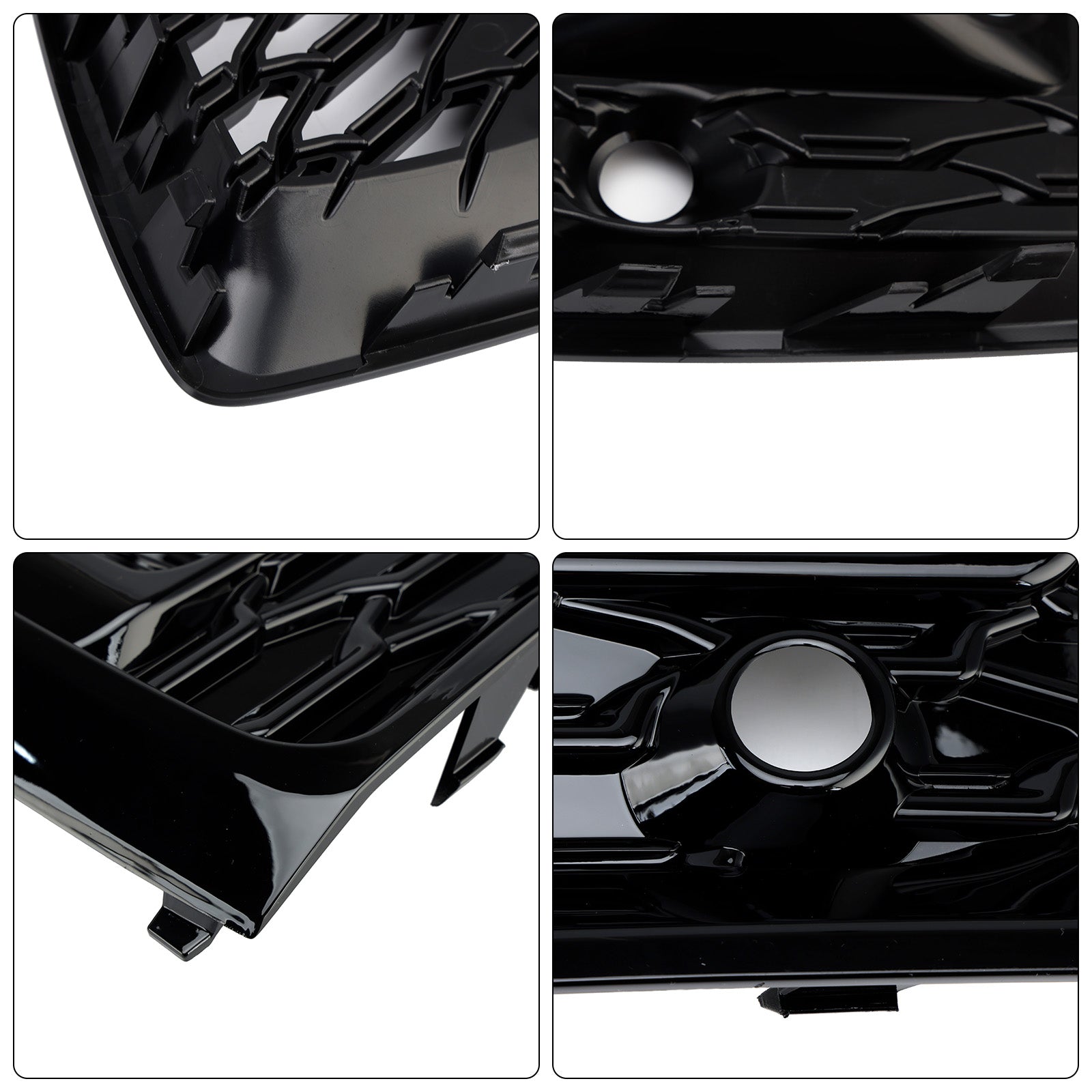 Grille de pare-chocs avant en nid d'abeille pour Audi Q5 2021-2025 & Cache-phares antibrouillard