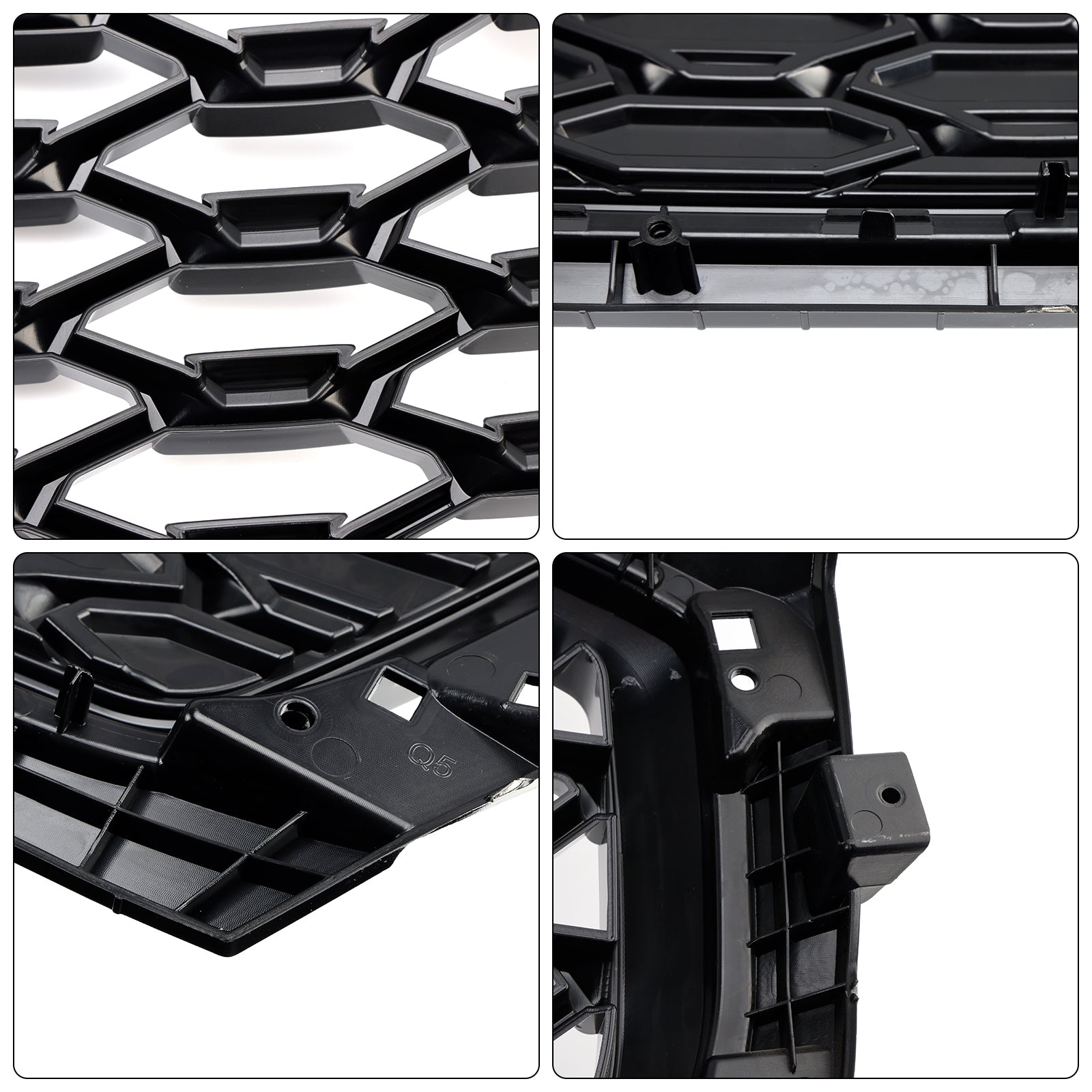 Grille de pare-chocs avant en nid d'abeille pour Audi Q5 2021-2025 & Cache-phares antibrouillard