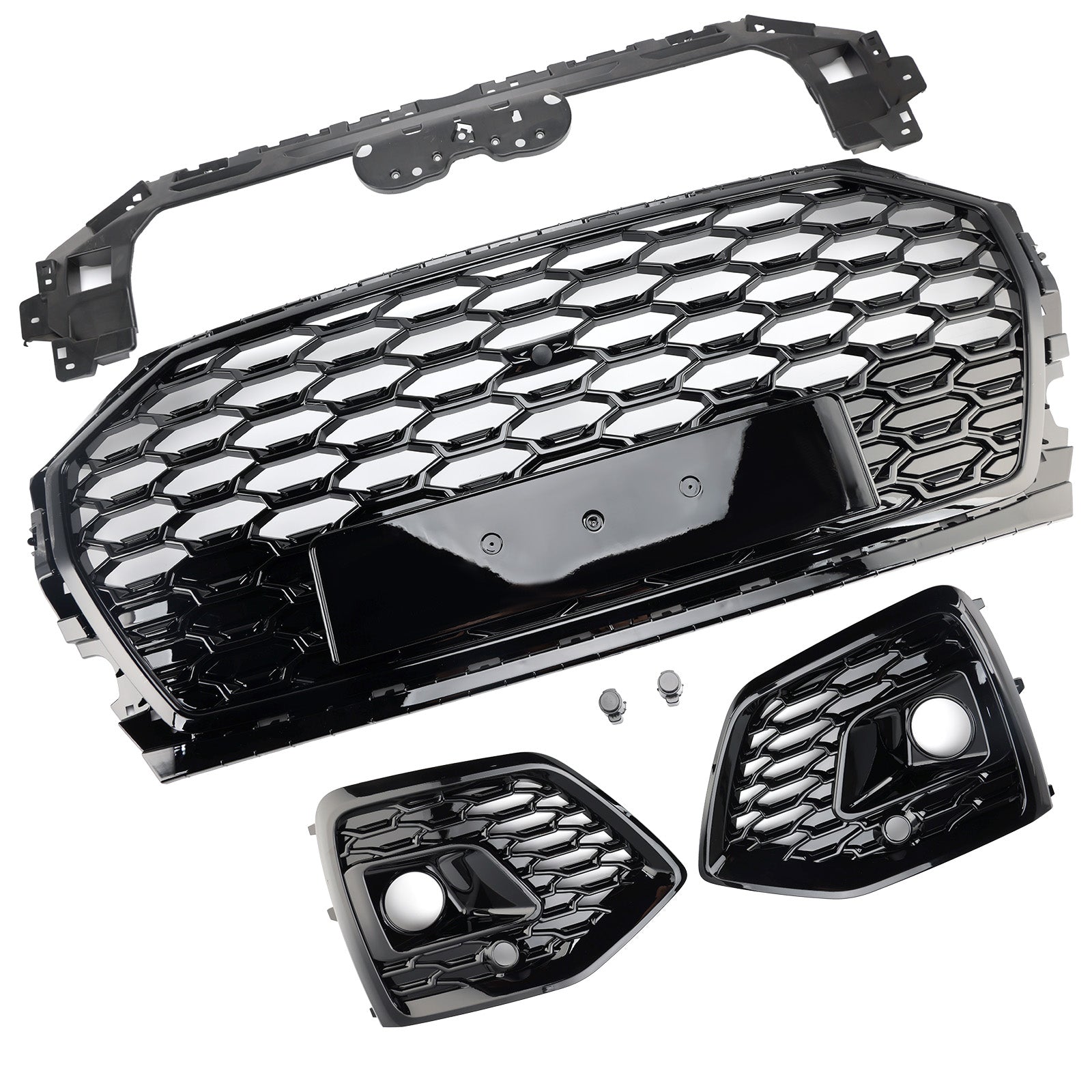 Grille de pare-chocs avant en nid d'abeille pour Audi Q5 2021-2025 & Cache-phares antibrouillard