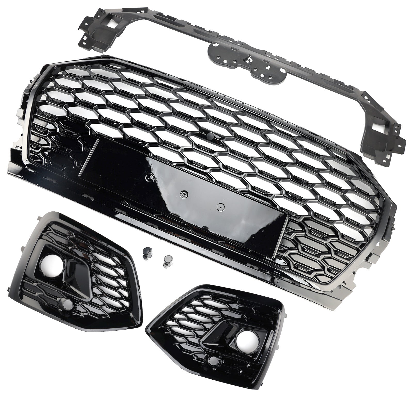 Grille de pare-chocs avant en nid d'abeille pour Audi Q5 2021-2025 & Cache-phares antibrouillard