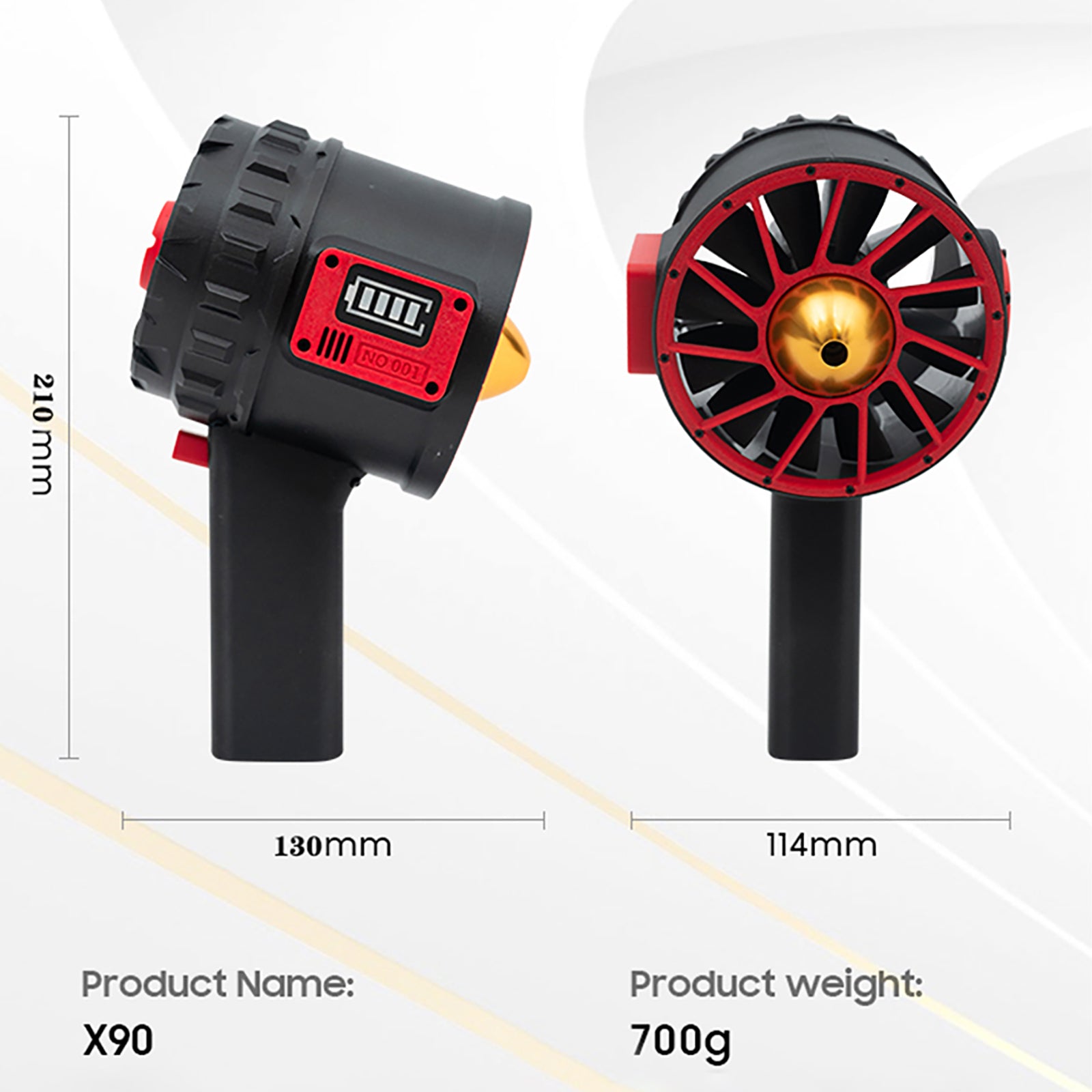 Ensemble de ventilateurs à 12 pales, Turbine violente, souffleur de poussière industriel, turboventilateur noir