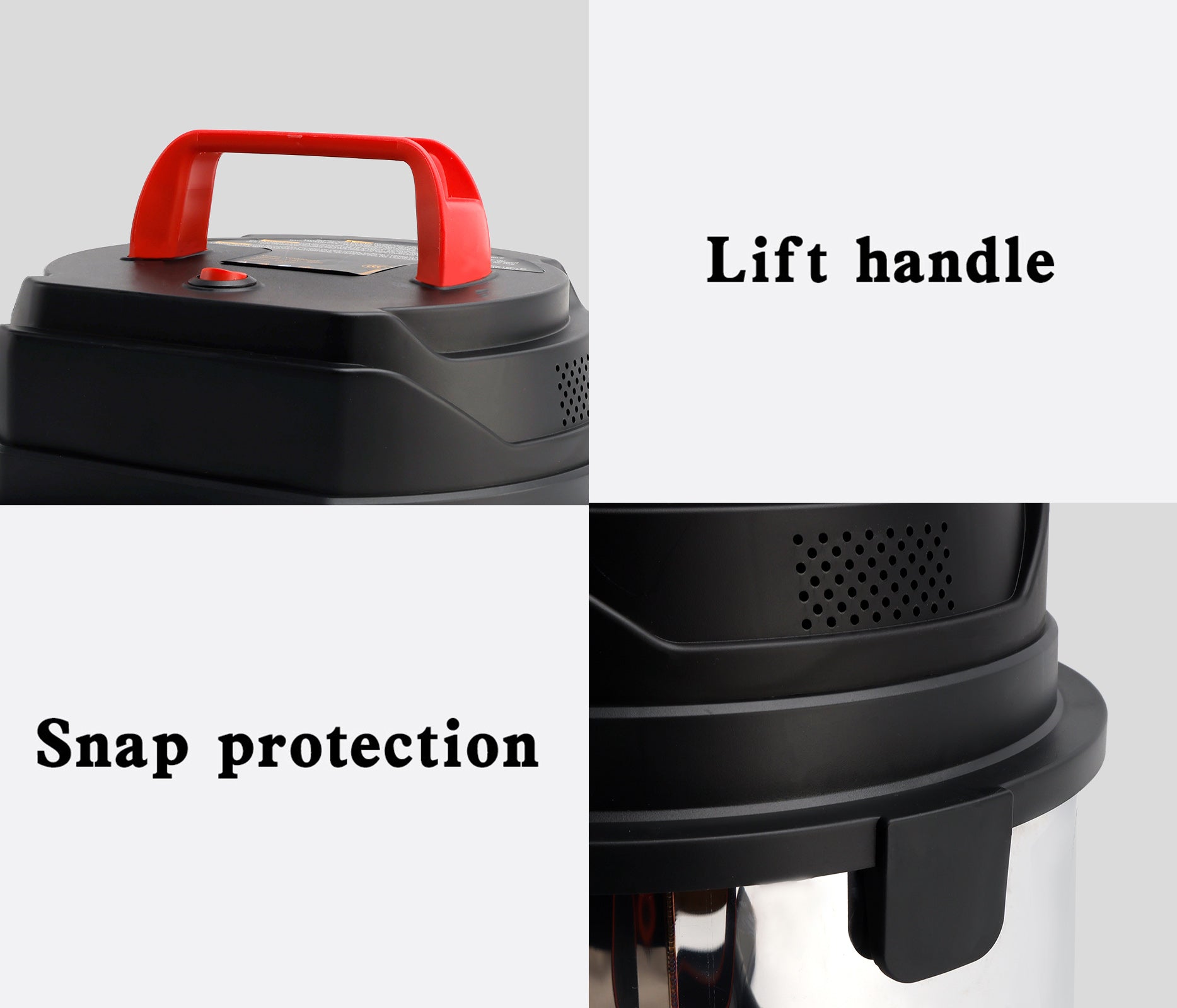 5 Gallon Steel Stainless Wet/Dry Canister Vac Shop Vacuum Cleaner 1800W